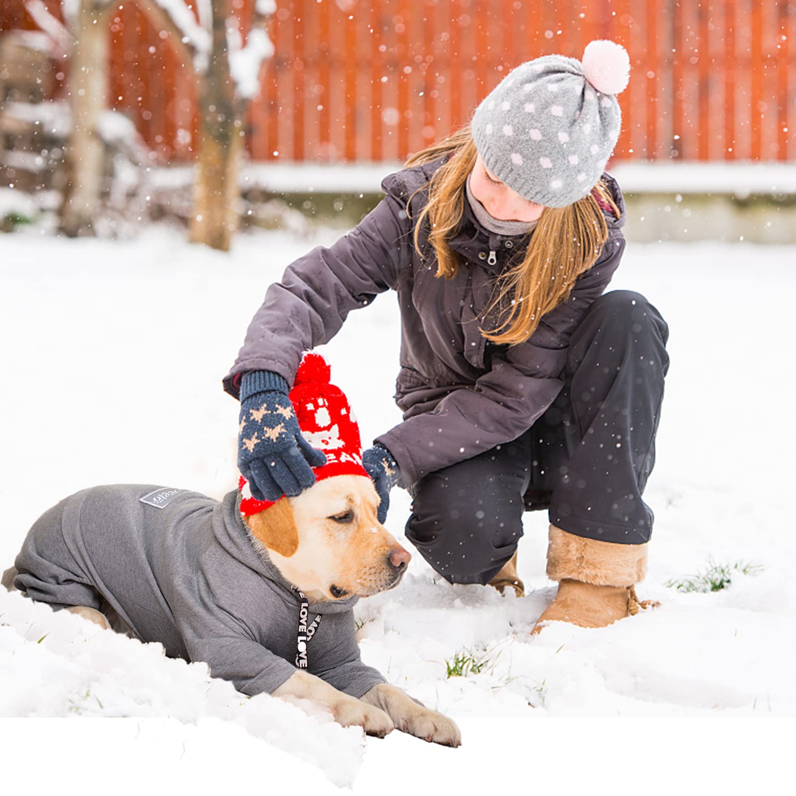 Dog Hoodies Winter Pullover For Large Medium Dogs, 4 Legs Warm Coat Hooded Sweatshirt, Fleece Hoodie For Cold Weather (Grey, 2X-