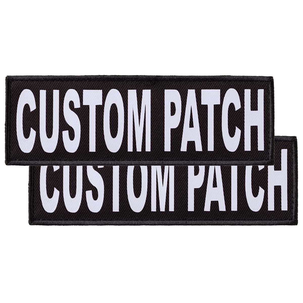 Dogline Custom Bright White Text Patch For Vest Harness Or Collar Customizable Text Personalized Patches With Hook Backing Name Service Dog In Training Emotional Support (2 Patches) - 2' X 6'