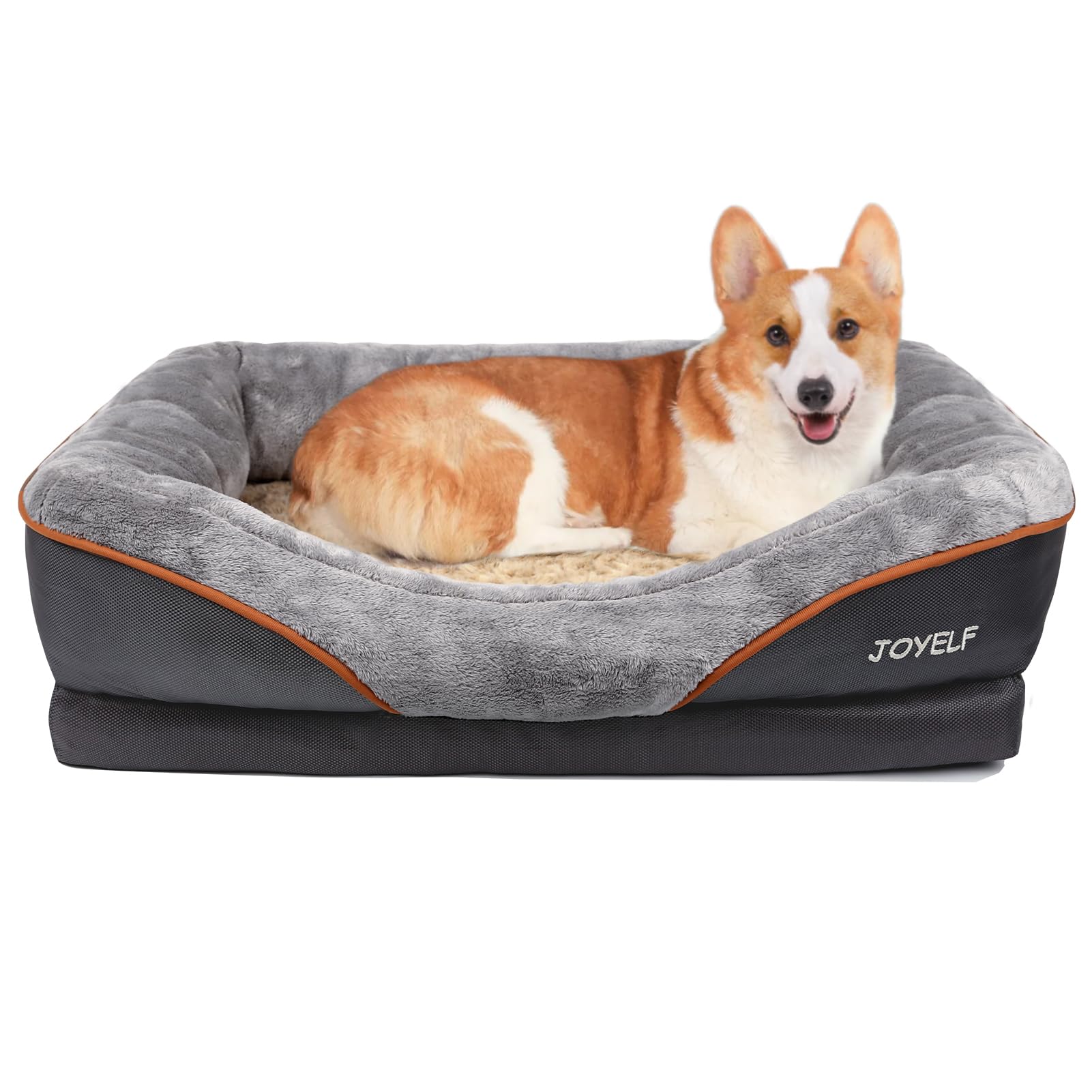 Joyelf Medium Memory Foam Dog Bed Orthopedic Dog Bed & Sofa With Removable Washable Cover And Squeaker Toy As Gift