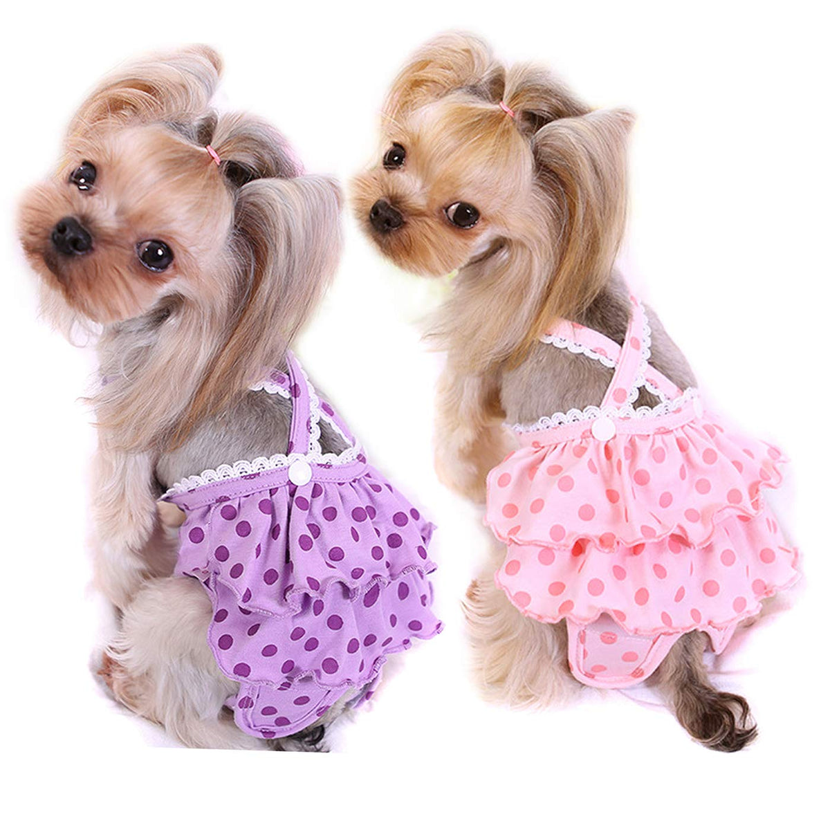 Alfie Pet - Frona Diaper Dog Sanitary Pantie With Suspender 2-Piece Set For Girl Dogs - Size: Xl