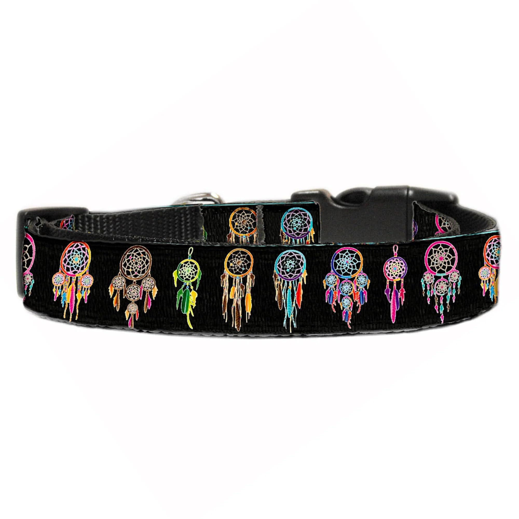 Pet Dog & Cat Nylon Collar or Leash, "Dreamcatcher" LG Collar
