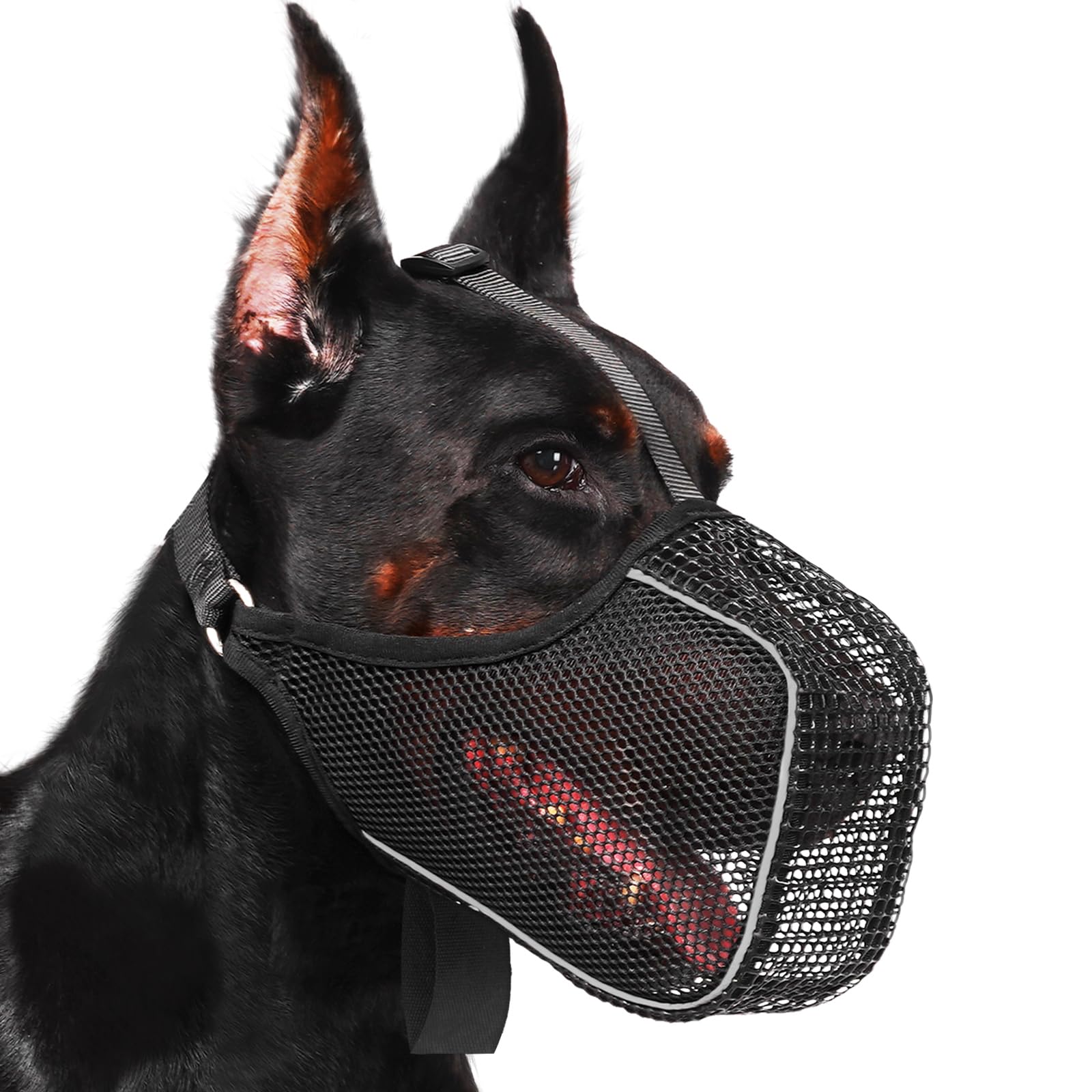 Mayerzon Dog Muzzle, Patented Mesh Muzzle With Panting Room For Large Medium Small Sized Dogs, Soft Mouth Guard To Prevent Bitin