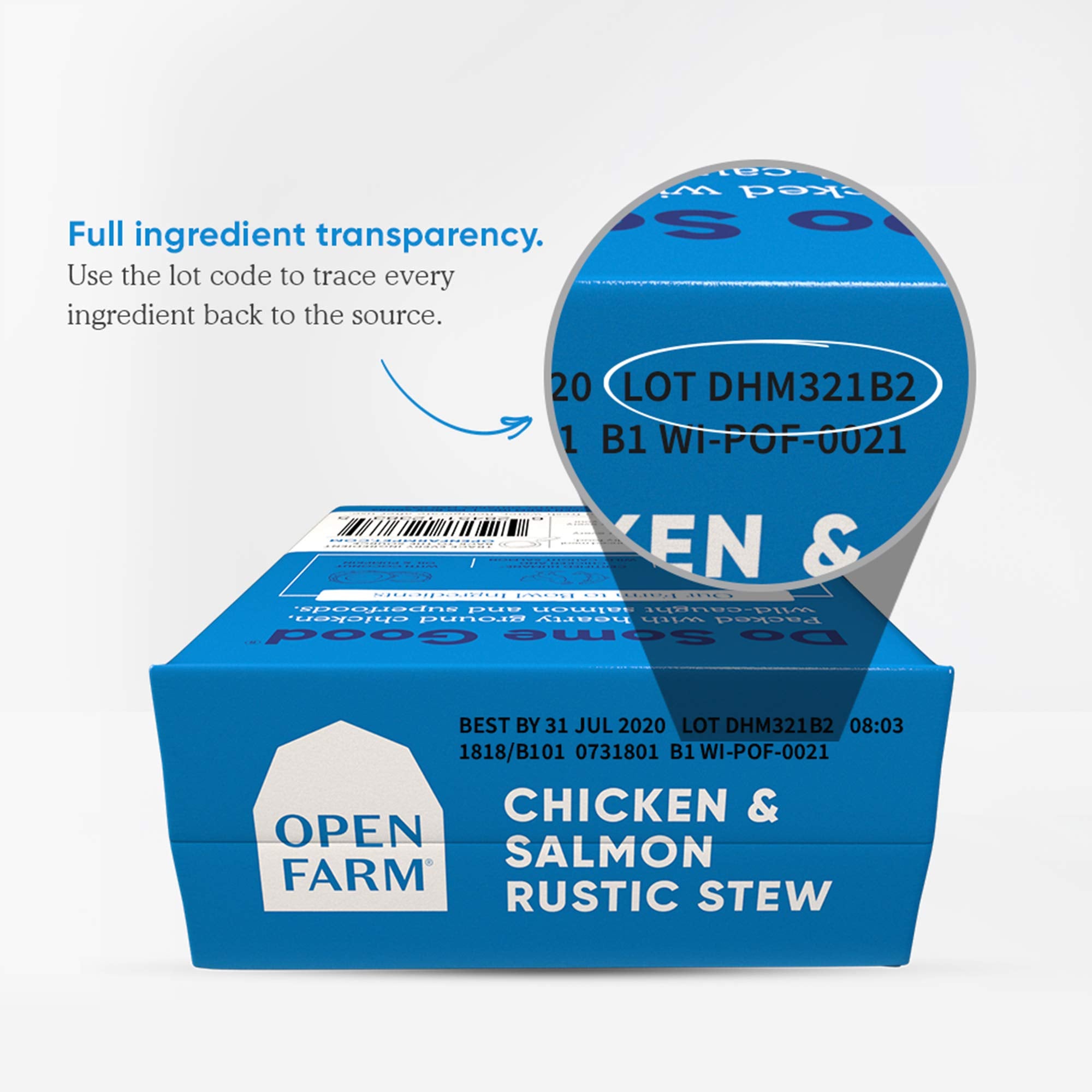 Open Farm Chicken & Salmon Rustic Stew Wet Dog Food, Grain-Free Meal or Food Topper with Responsibly Sourced Meat and Superfoods