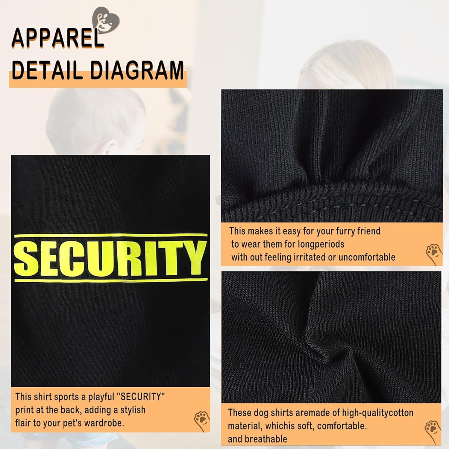 Discover Cozy Cotton Canine Wear: Soft, Lightweight, And Breathable Dog Shirt Vest With Eye-Catching Graphics(Security), Keeping