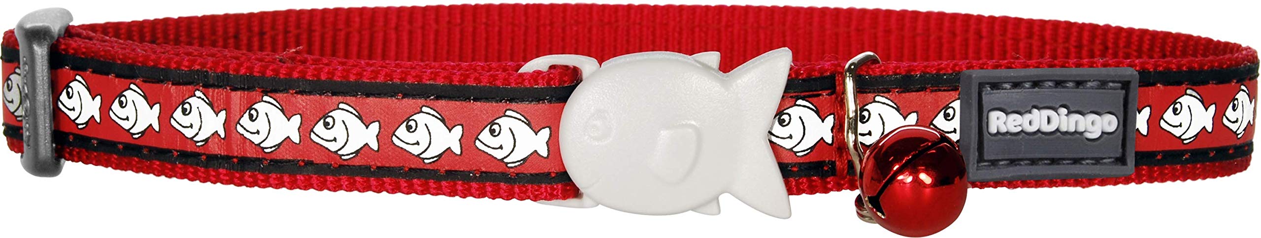 Red Dingo Reflective Cat Collar, One Size Fits All, Red