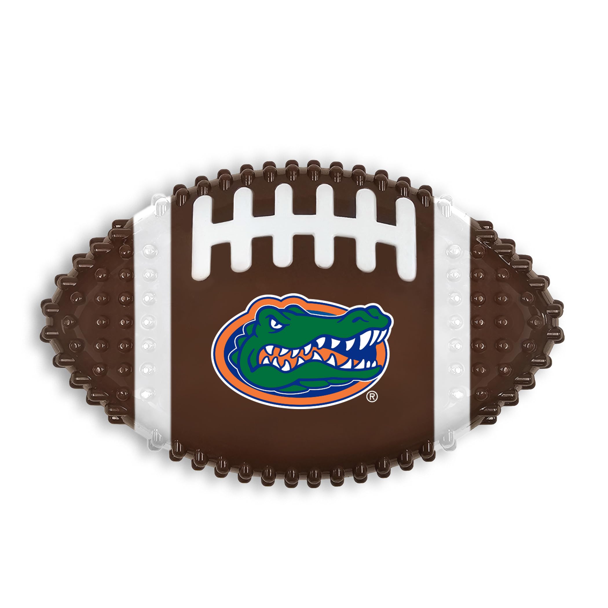 Ncaa Florida Gators Mega-Chew Hard Nylon Bacon-Flavored Dog Bone Football Chew Toy. Interactive Tasty & Fun Dog Chew Toy. Indest