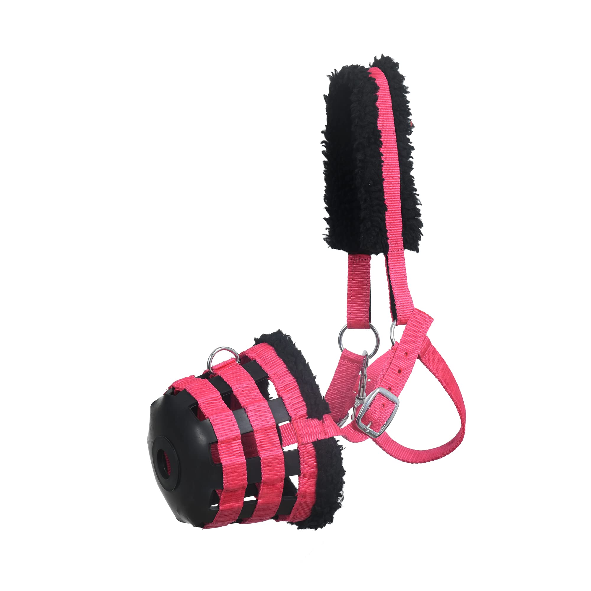 Sie Horse Grazing Muzzle Feed Bags (Full, Pink)