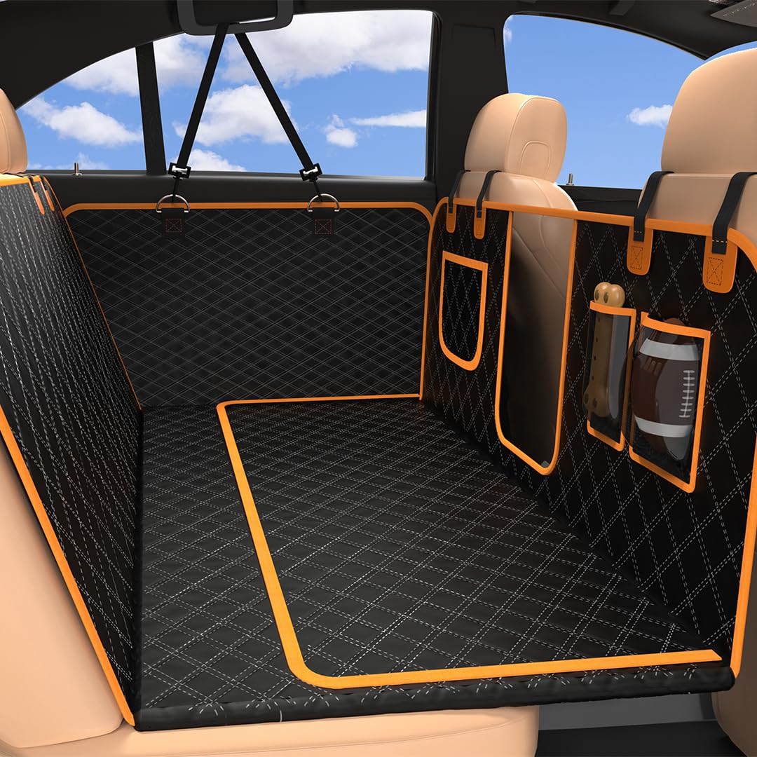 Svopes Back Seat Extender With Hard Bottom - Waterproof Dog Car Seat Cover - Anti-Scratch Dog Hammock For Cars, Suvs, Trucks - M