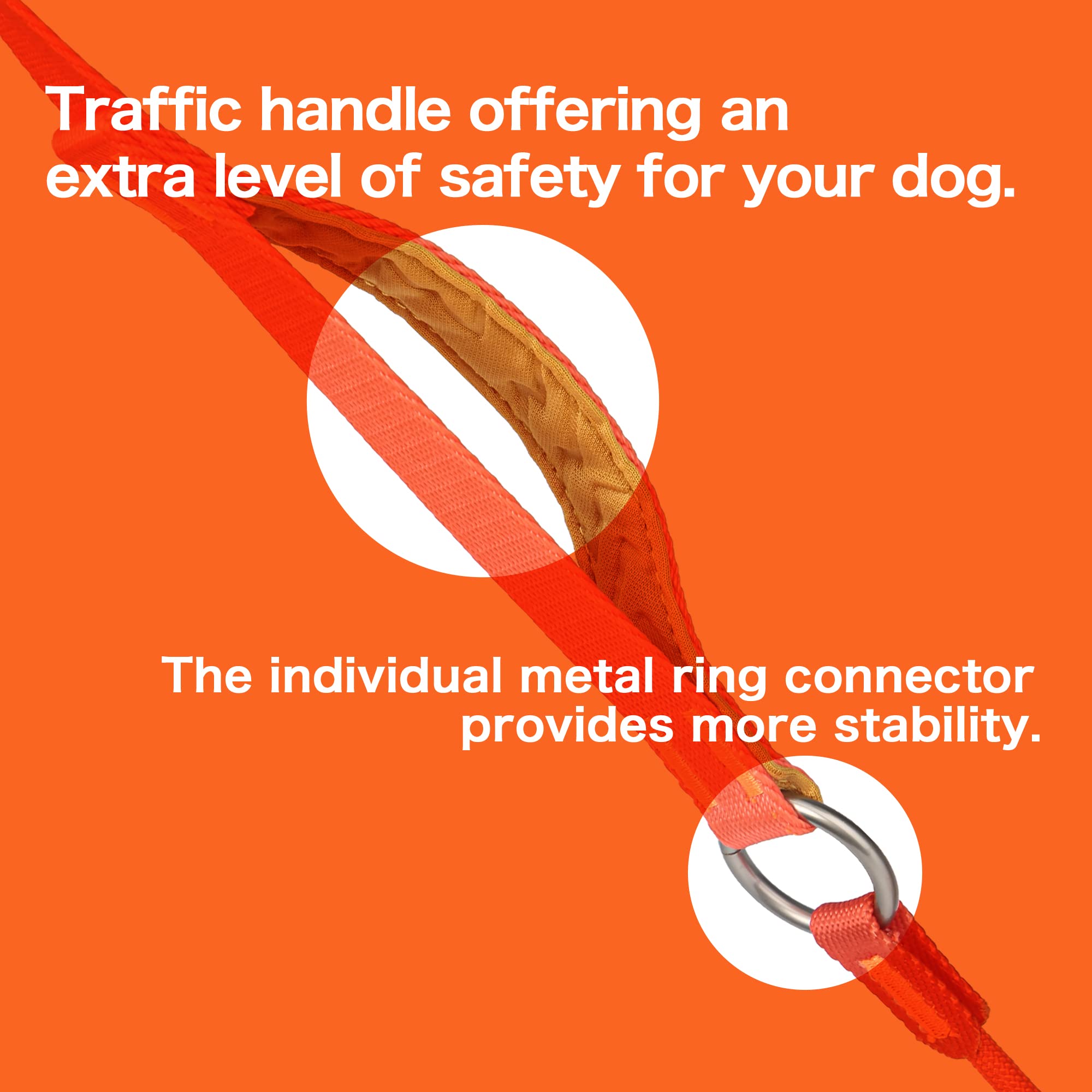 Howgo Dog Slip Lead Dog Leash,Training Leash,Cinch Leash, No-Pull Slip Leash And Collar,Heavy Duty&Durable,Padded Handle,For All Breeds,5Ft (Orange)