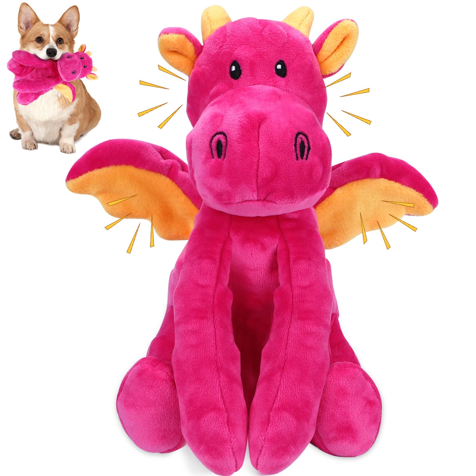 Letsmeet Dog Toys For Large Plush Dog Chew Toy With Squeaker And Crinkle Paper, Interactive Puppy Toys To Reduce Boredom And Anx