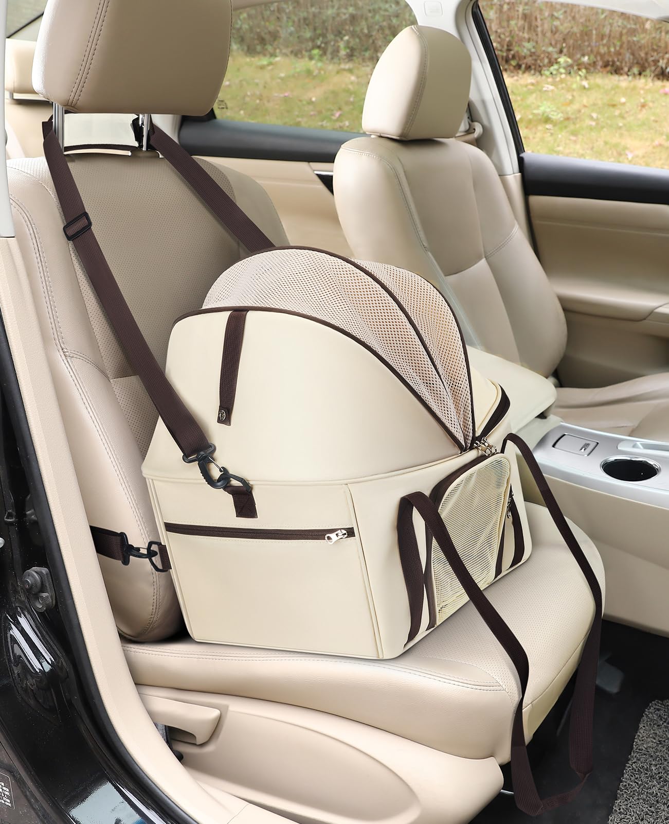 Burgeonnest Top-Expandable Large Cat Carrier, Soft Sided Cat Bag Carrier For Medium Large Pet 15 Lbs, Upgrade Small Dog Car Seat