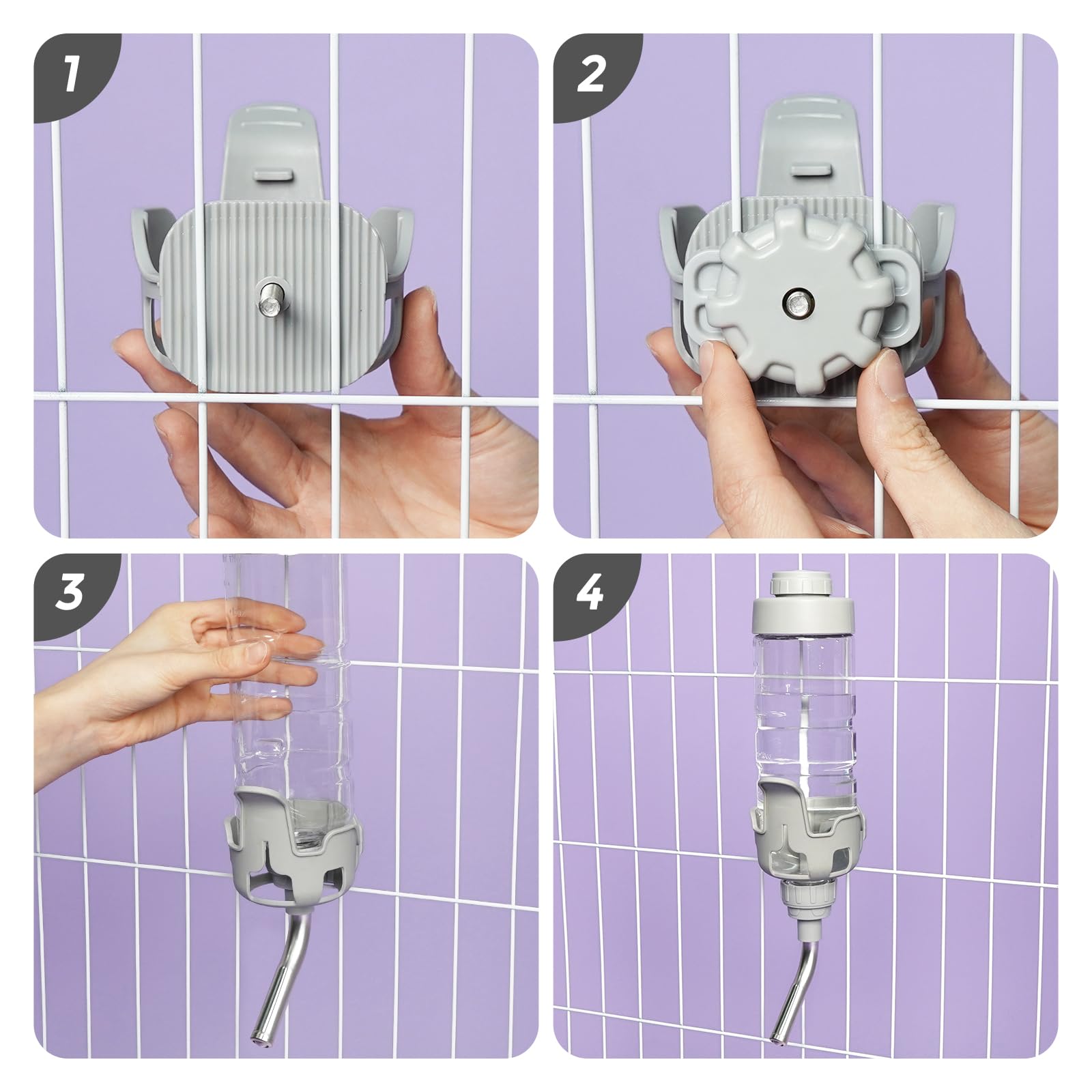 Vannon Dog Water Dispenser For Cage, 20Oz Auto Feeding Crate Water Bottle For Dogs, Cats & Rabbits, Pet Nozzle Diameter: 12Mm, B