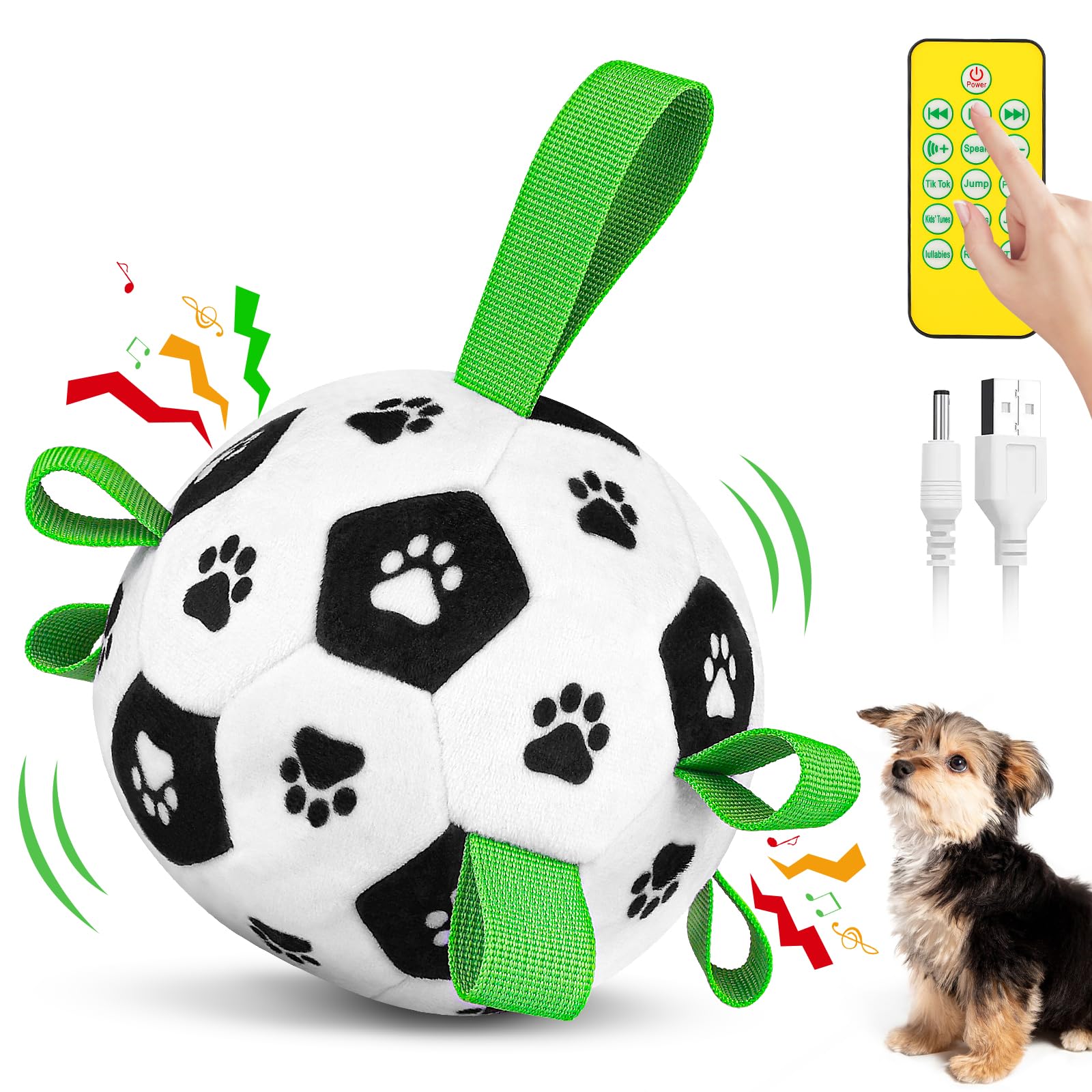 QDAN Interactive Dog Toys Balls: Automatic Rolling Dog Toys to Keep Them Busy, Remote Control, Rechargeable Pet Enrichment Toy f