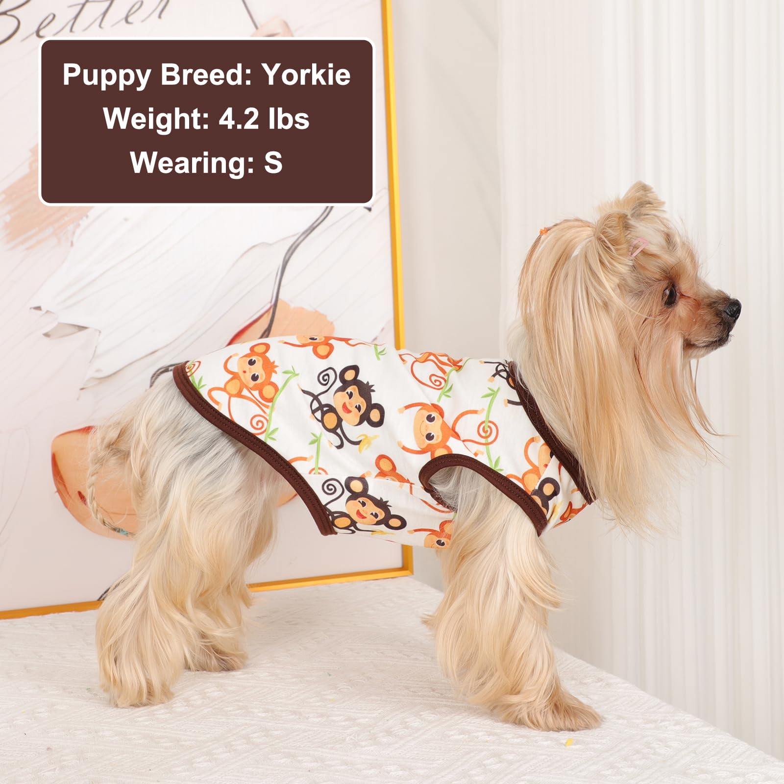 Dog Shirt Vest Dog Clothes For Small Dogs Boy Girl Stretchy Summer Puppy T-Shirts Soft Breathable Lightweight Puppy Sweatshirt P