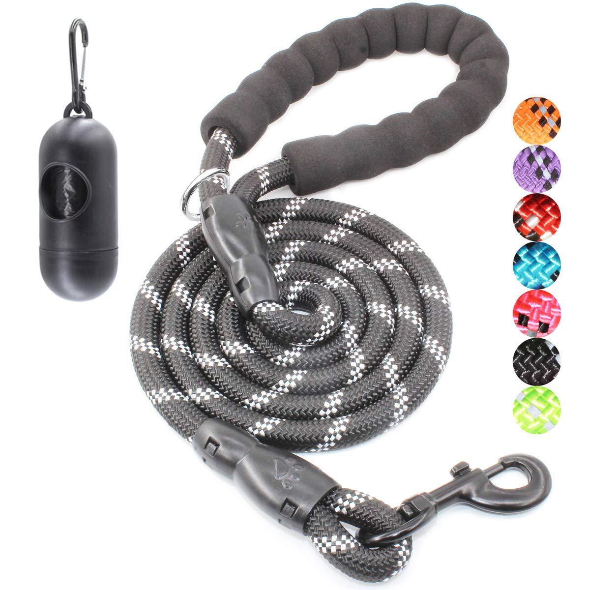 Baapet 2/4/5/6 Ft Dog Leash With Comfortable Padded Handle And Highly Reflective Threads For Small Medium And Large Dogs (6Ft-1/2'', Yellow)