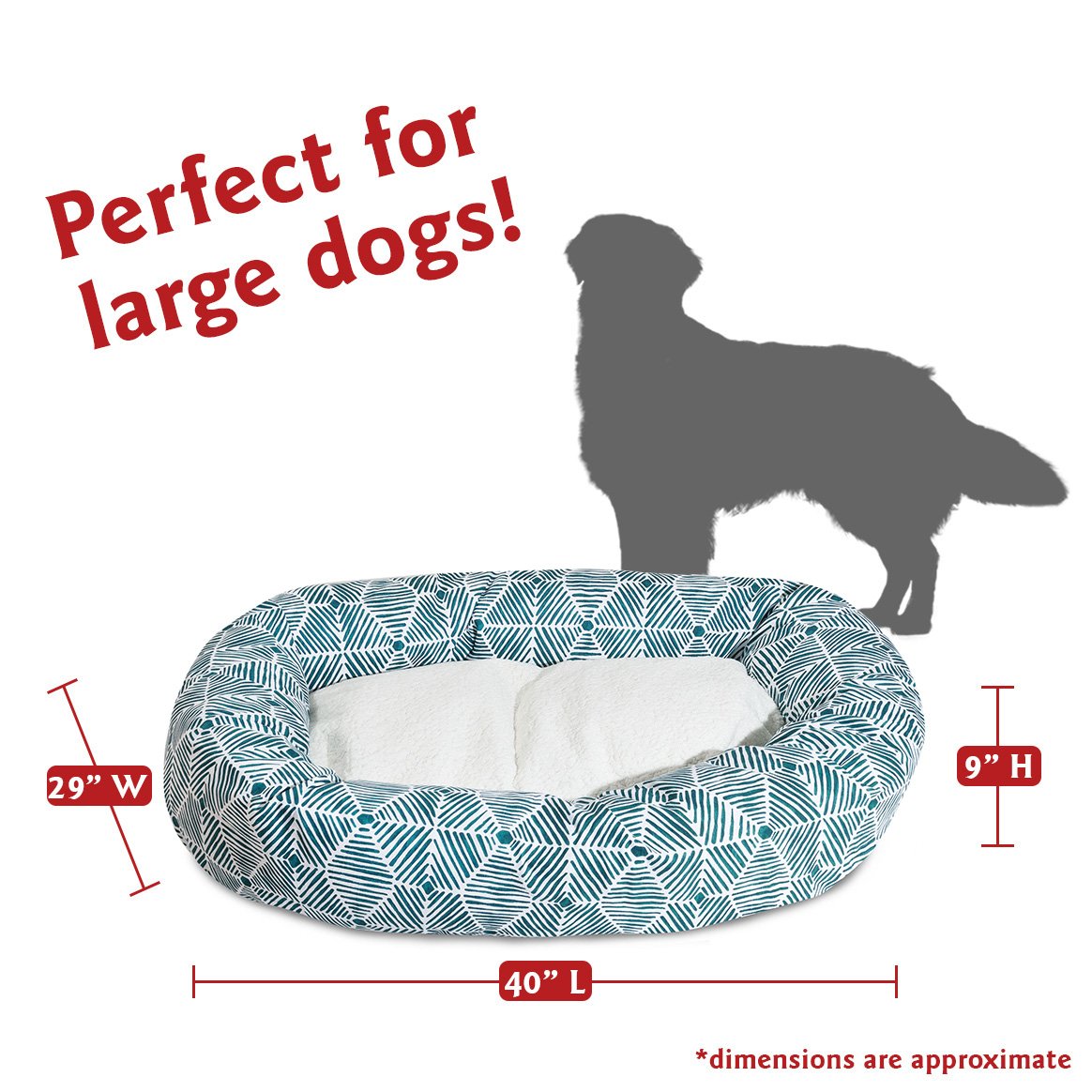 Majestic Pet 40' Charlie Emerald Sherpa Bagel Bed