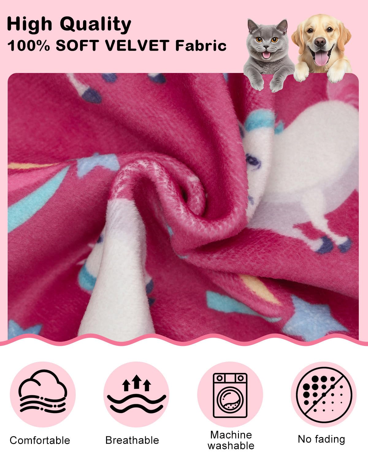 Cutebone Unicorn Costume Dog Pajamas, Stretchy Spandex Crystal Velvet Sleepwear Coat For Small Dogs, Soft & Warm Pet Outfit Clot