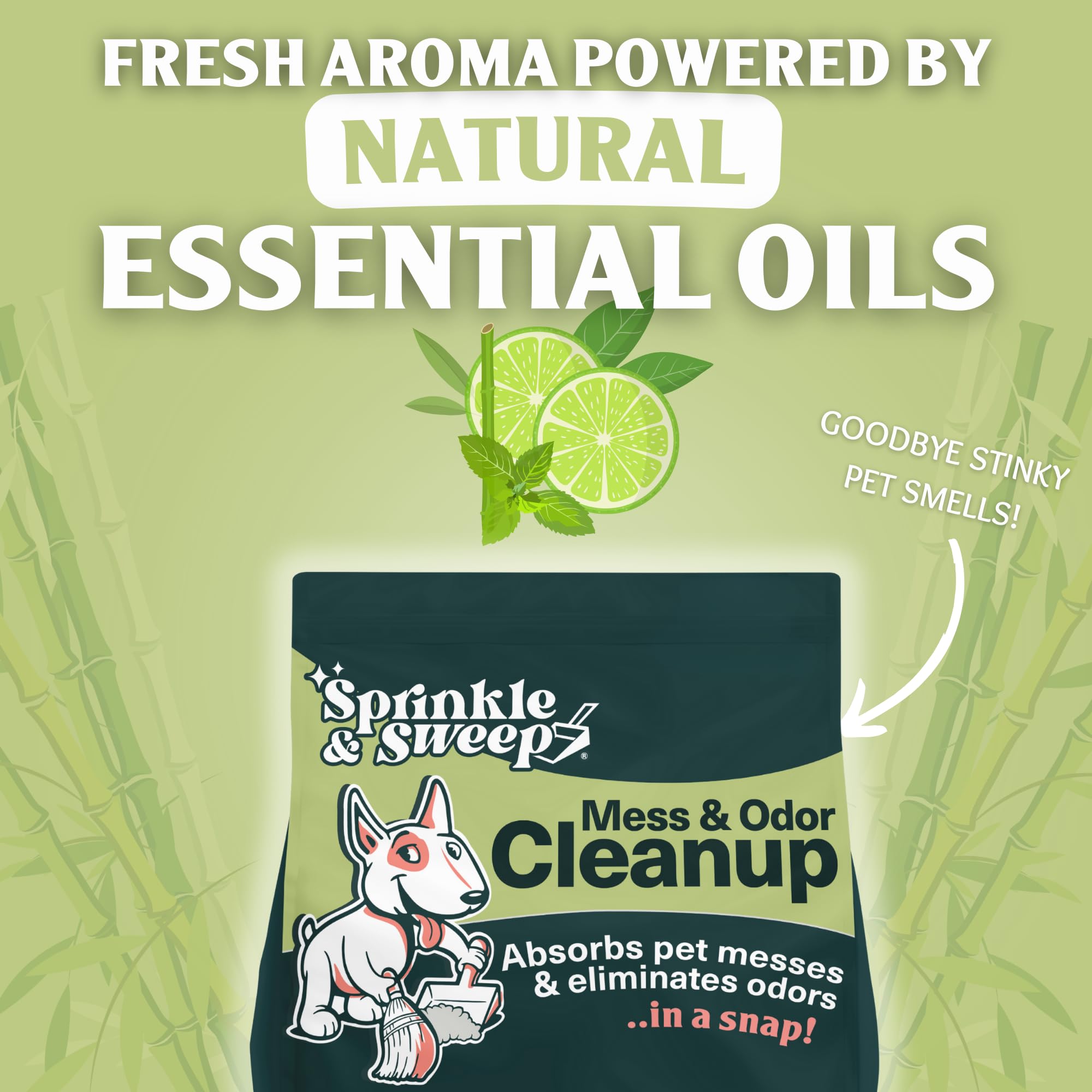 Sprinkle & Sweep Pet Accident Cleanup For All Hard Surface - Non Toxic Quick Pet Mess Cleaner & Odor Remover For Urine, Poop, Vo