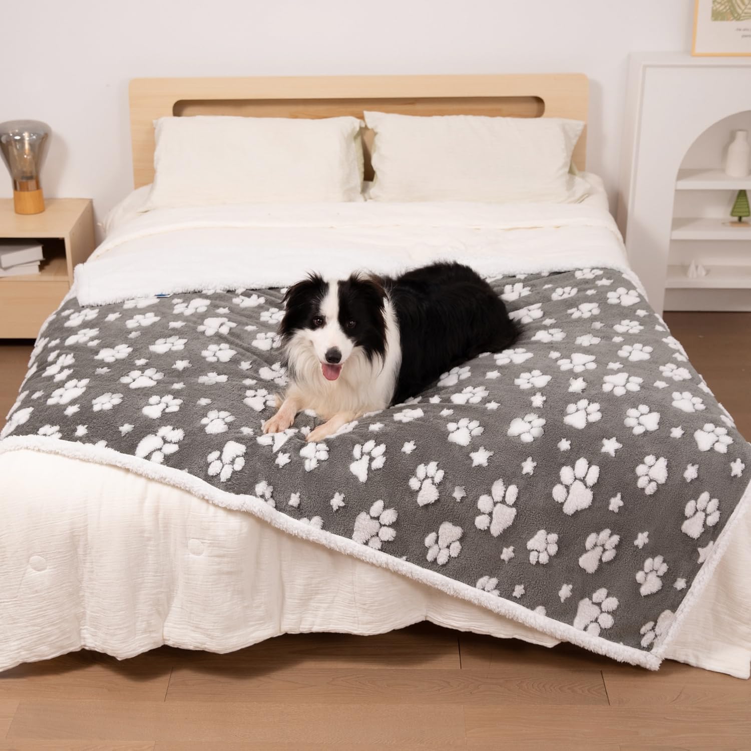 Yaning Waterproof Blanket For Dog Cat Or Adult, Cute 3D Textured Paw Dog Blanket For Bed Couch Sofa, Soft Liquid Pee Proof Pet F