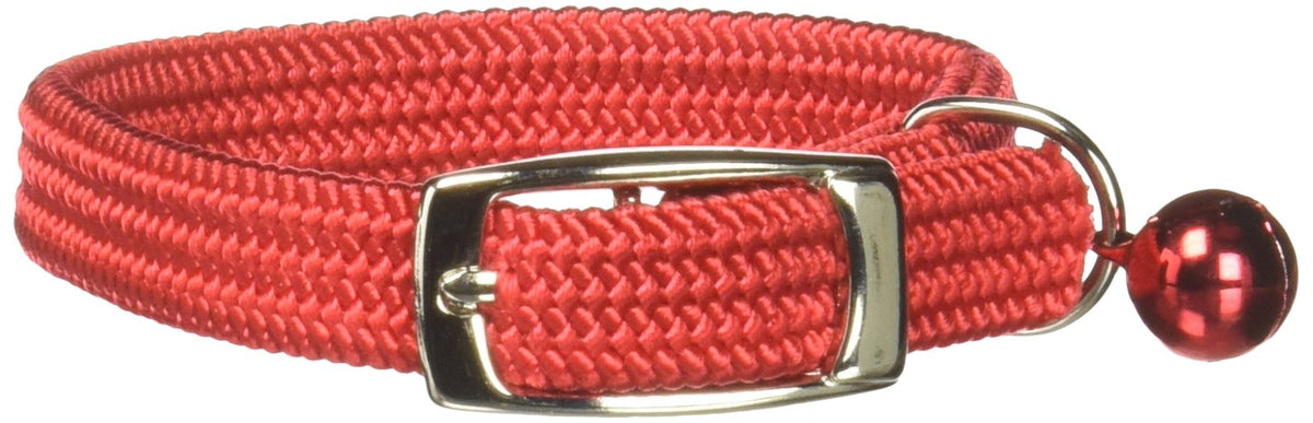 Omnipet Kool Kat Elastic Cat Safety Collar With Bell, Red, 8''