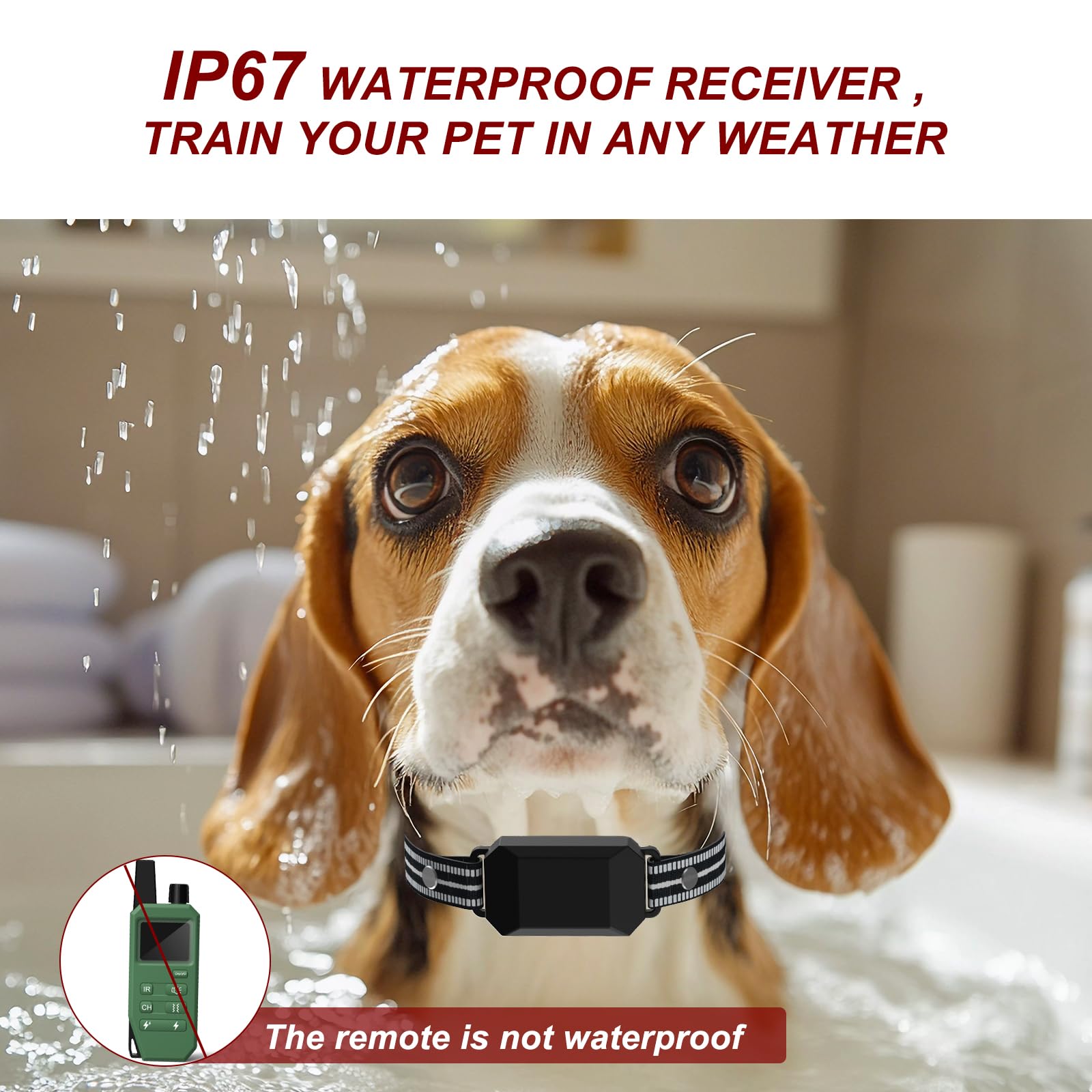 JOTUT Dog Training Collar 2000 Ft Range Electric Dog Shock Collar with Remote Control,Rechargeable IP67 Waterproof E-Collar