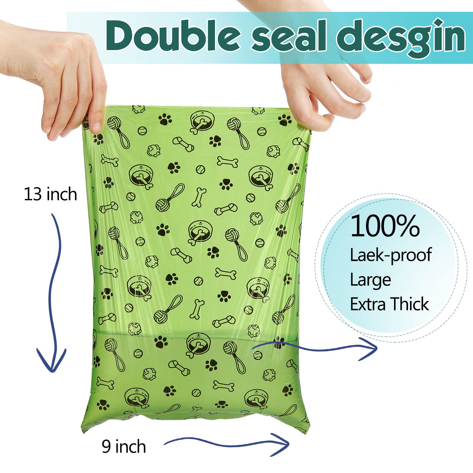Tvood Dog Poop Bag(720 Count), Leak Proof Dog Bags For Poop Refills Rolls - Extra Strong Doggie Poop Bags Scented - 9X13 Inches