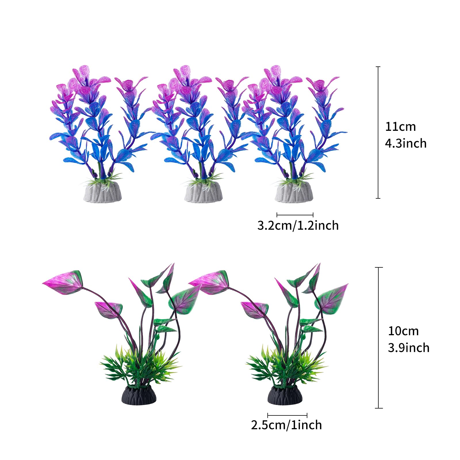 COMSUN 25 Pack Artificial Aquarium Plants, Small Size 4 inch Approximate Height Fish Tank Decorations Home D  cor Plastic Red