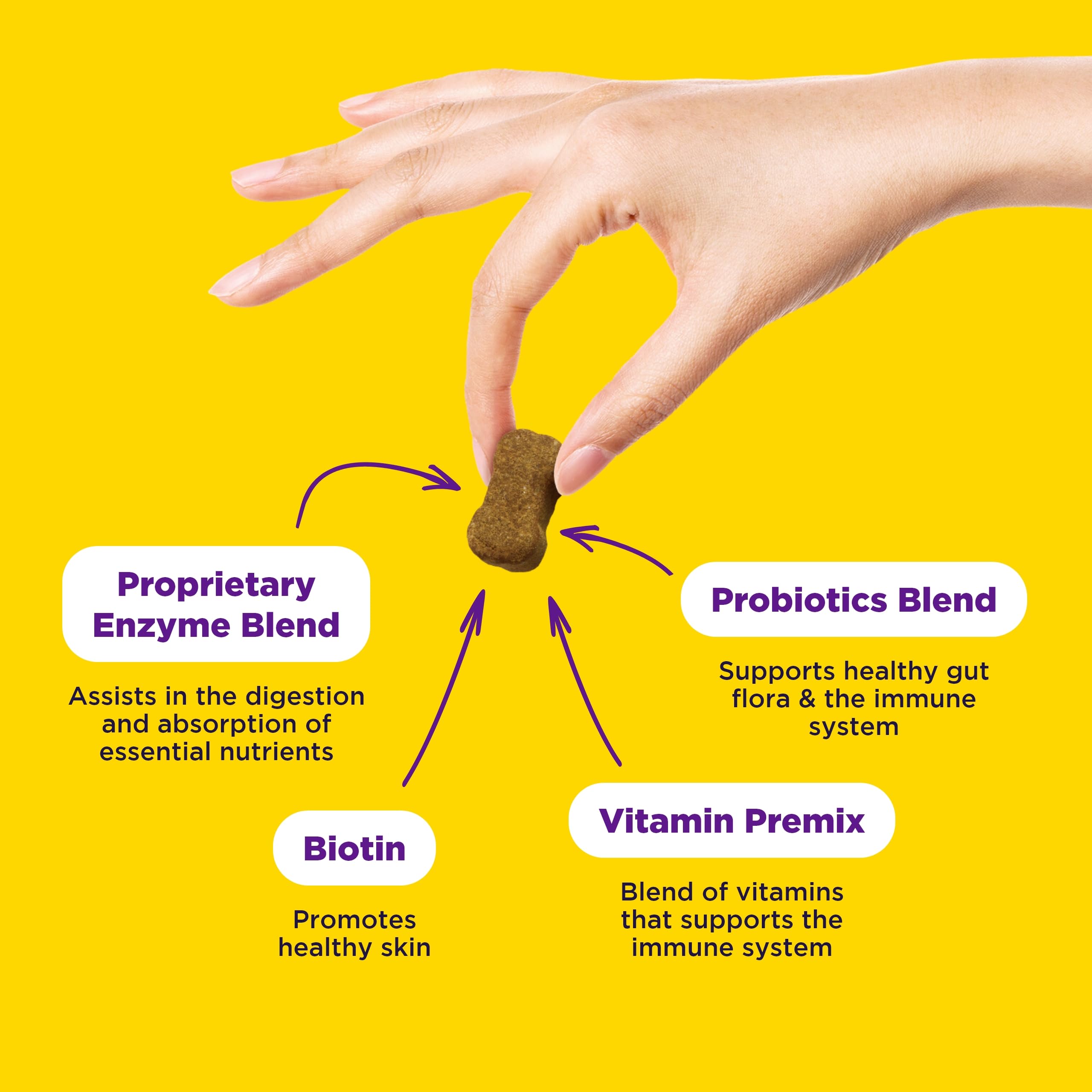 WildPaw WonderBites for Vitamins & Minerals - Essential Probiotic Supplement for Dog Care - Soft Chew Dog Multivitamin - Support