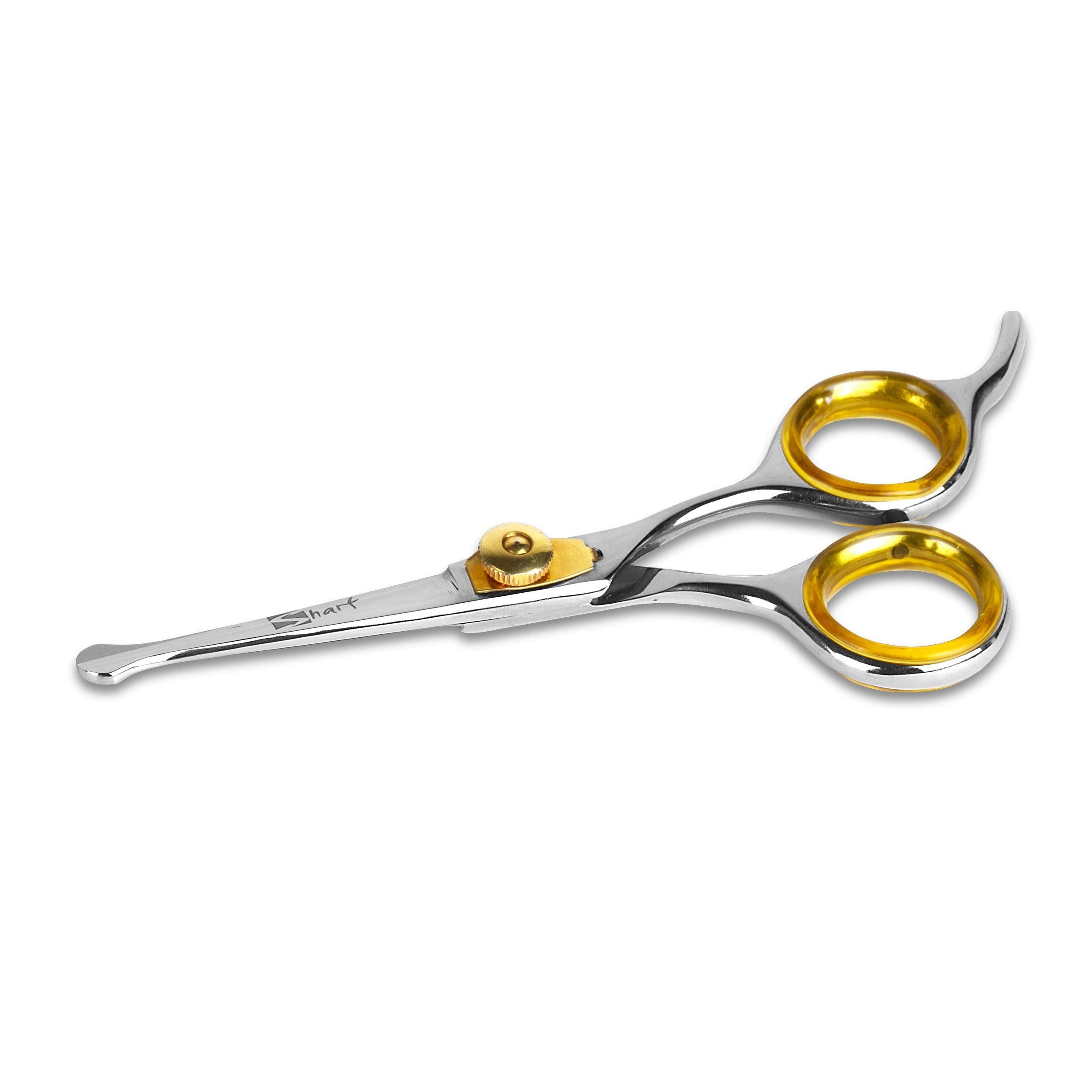 Sharf Gold Touch 4.5 Inch 440C Japanese Stainless Steel Pet Grooming Scissor With Round Tip And Ballpoint For Safety