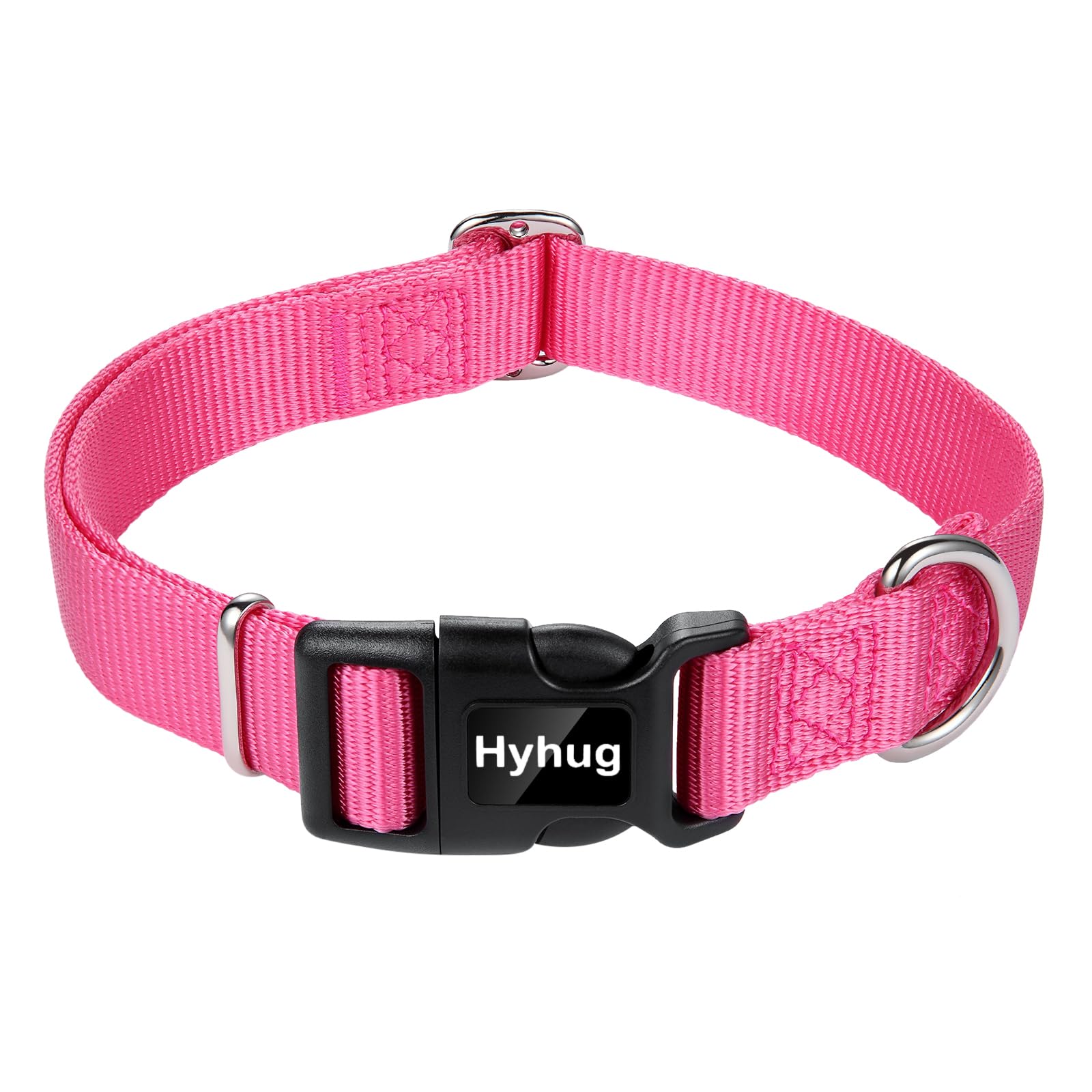 Hyhug Puppy Collar With Quick Release Buckle, Nylon Adjustable Durable Cute Dog Collar For Small Dogs, Male And Female (Candy Pi