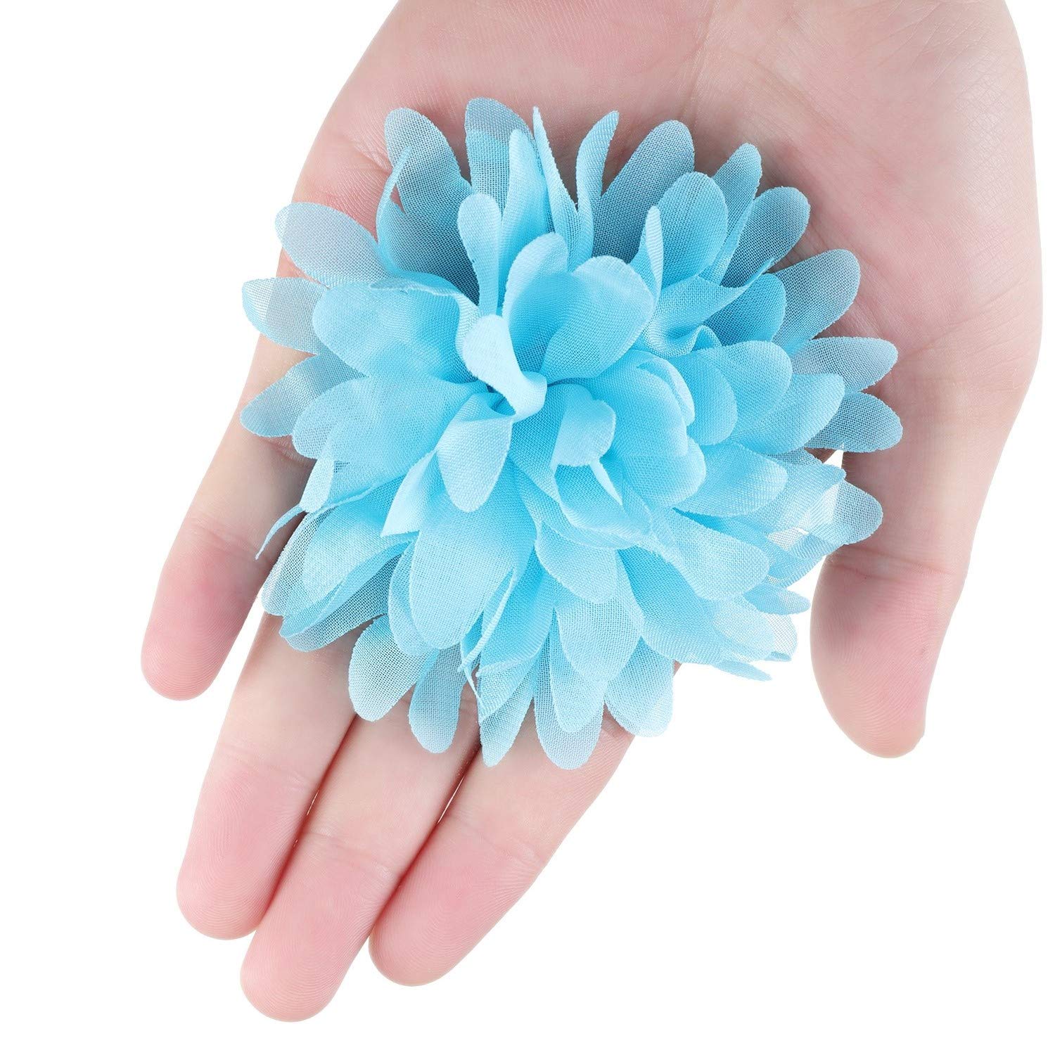 Willbond 10 Cm/ 4 Inch 20 Pcs Pet Flower Collar Bow Dog Collar Dog Flower Accessory Multi Color Soft Chiffon Bow Tie Charms For