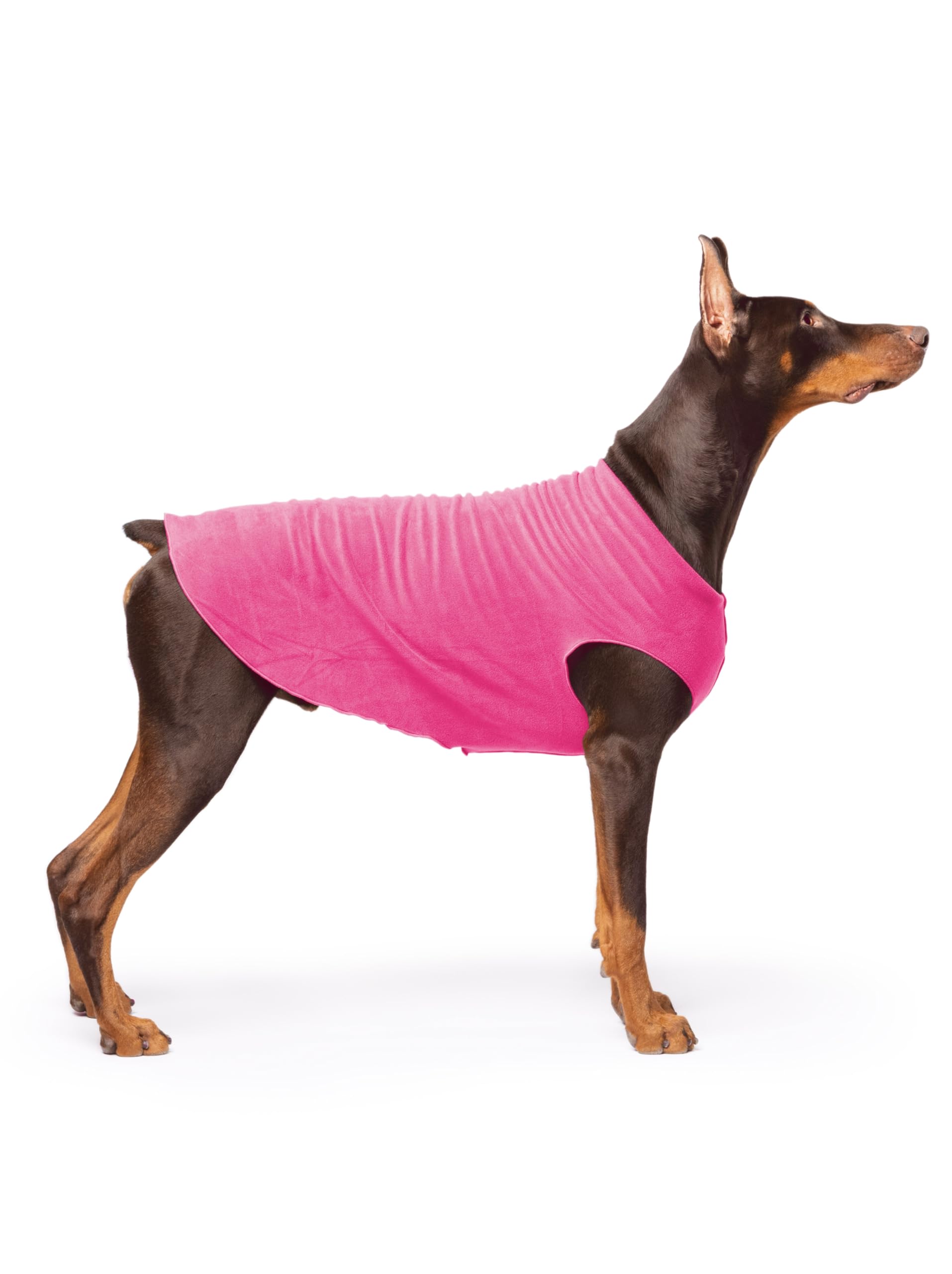 Gold Paw Stretch Fleece Dog Coat, Stretchy Pet Sweater, Machine Washable Pullover For Winter And Fall, Fuchsia, 24