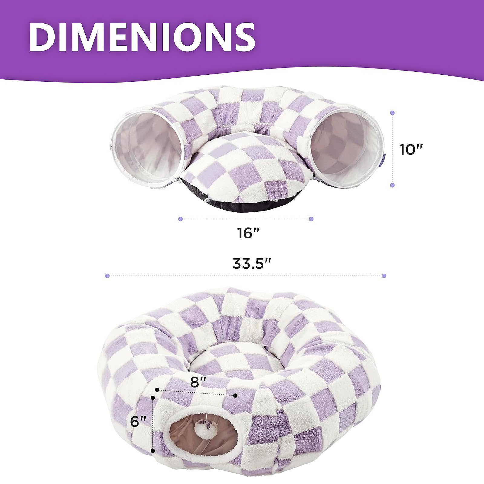 Dfengdf Cat Tunnel Bed For Indoor Cat Donut Tunnel Peekaboo Cat Cave With Washable Cushion Cat Tube Toys For Kitten Puppy Rabbit