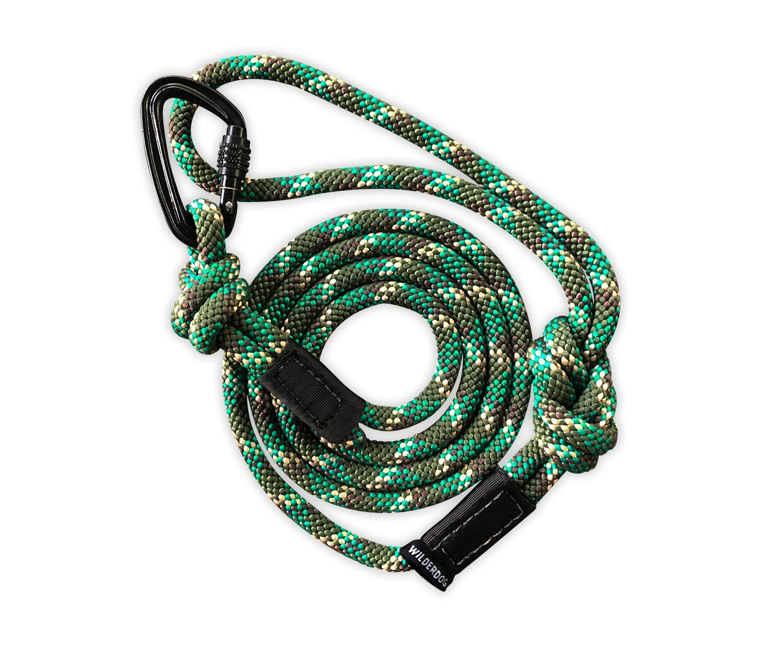 Wilderdog Small Carabiner Climbing Rope Dog Leash For Small & Medium Dogs - 5Ft - Camo - 1Ct
