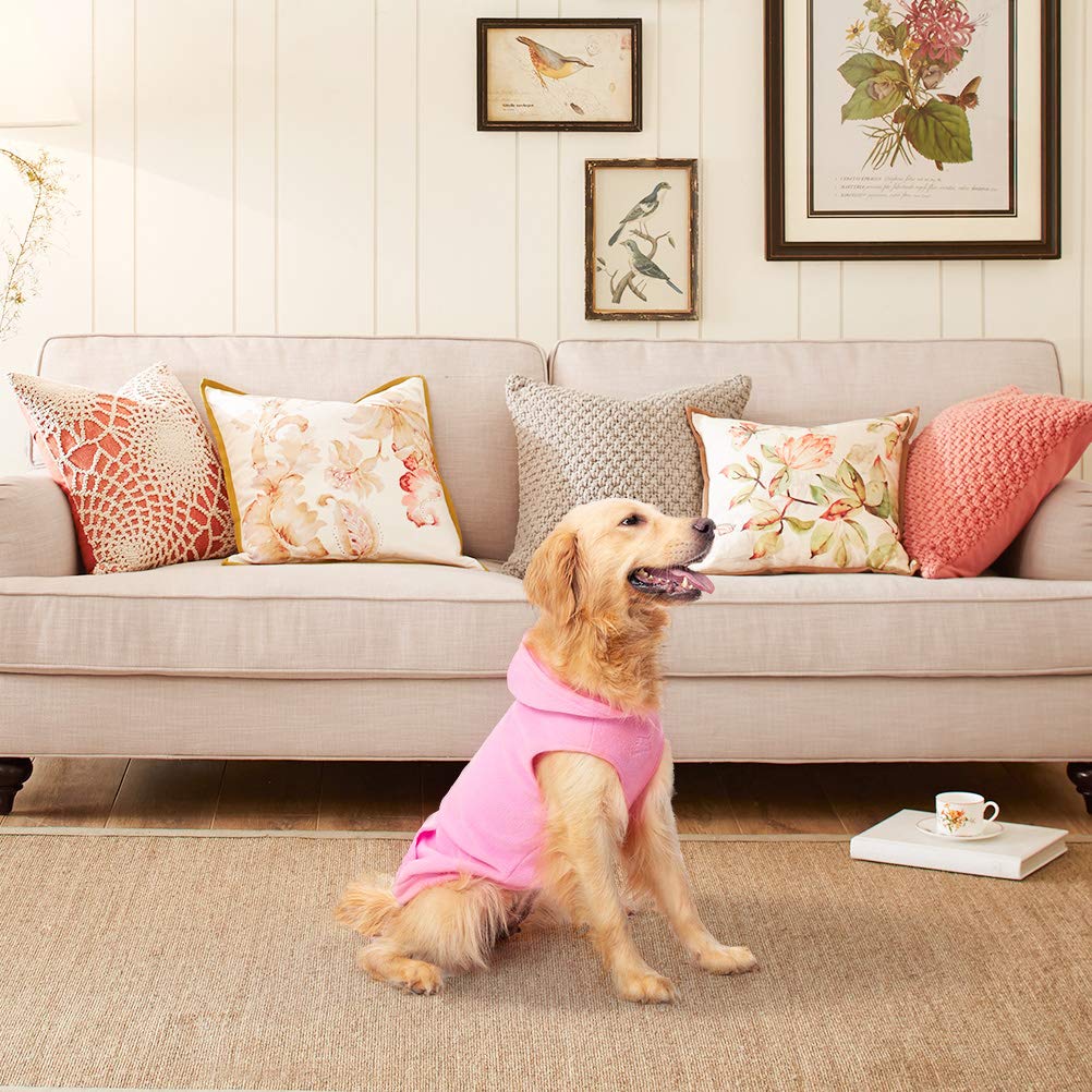 Expawlorer Pet Dog Clothes With Pocket, Polar Fleece Dog Hoodie Fall Cold Winter Sleeveless Sweater With Hat Warm Cozy Sweatshirt For Small To Large Dogs Boy And Girl (Pink, L)