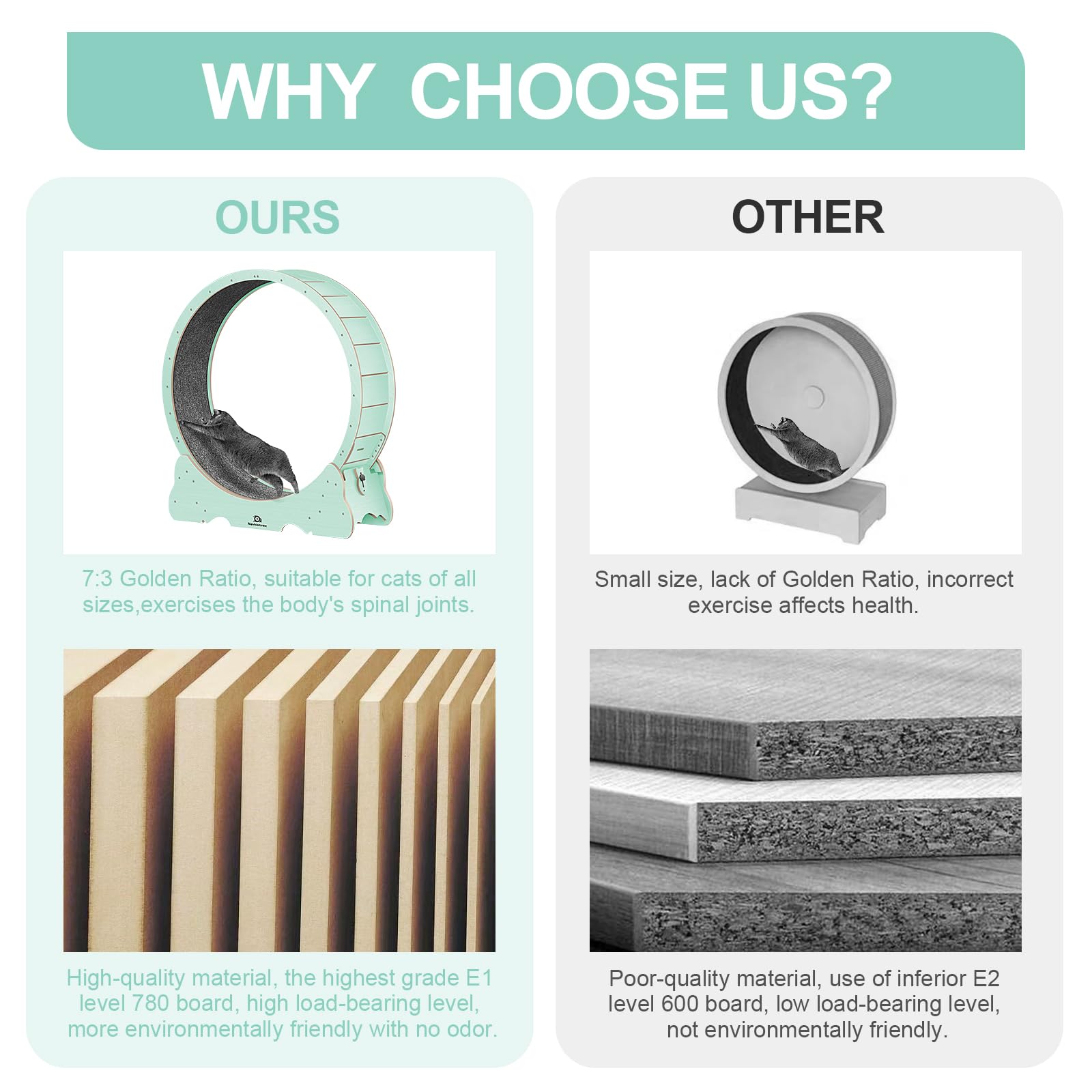 Naviconvex Cat Wheel, 47 Xl Large Cats Exercise Running Wheel, Cat Treadmill For Indoor Cats, Green