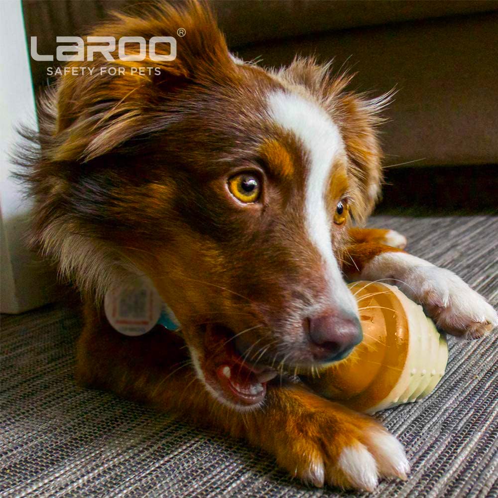 Laroo Dogs Toys For Summer Cooling, Frozen Dog Toys, Full With Water Frozen, Prevention Of Heat Stroke Upgraded Teething Chew Toy (Dog Ice Cream Shape-Yellow).