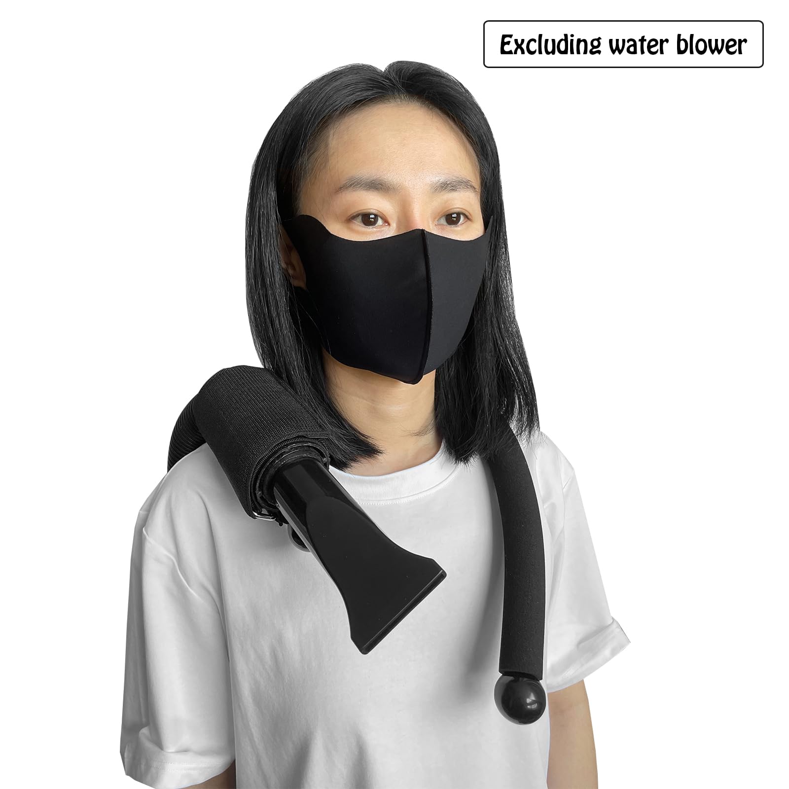 DAWAZ Dog Hair Dryer with Neck Hanging Bracket, Black - Water Blowing Machine for Hands-Free Grooming