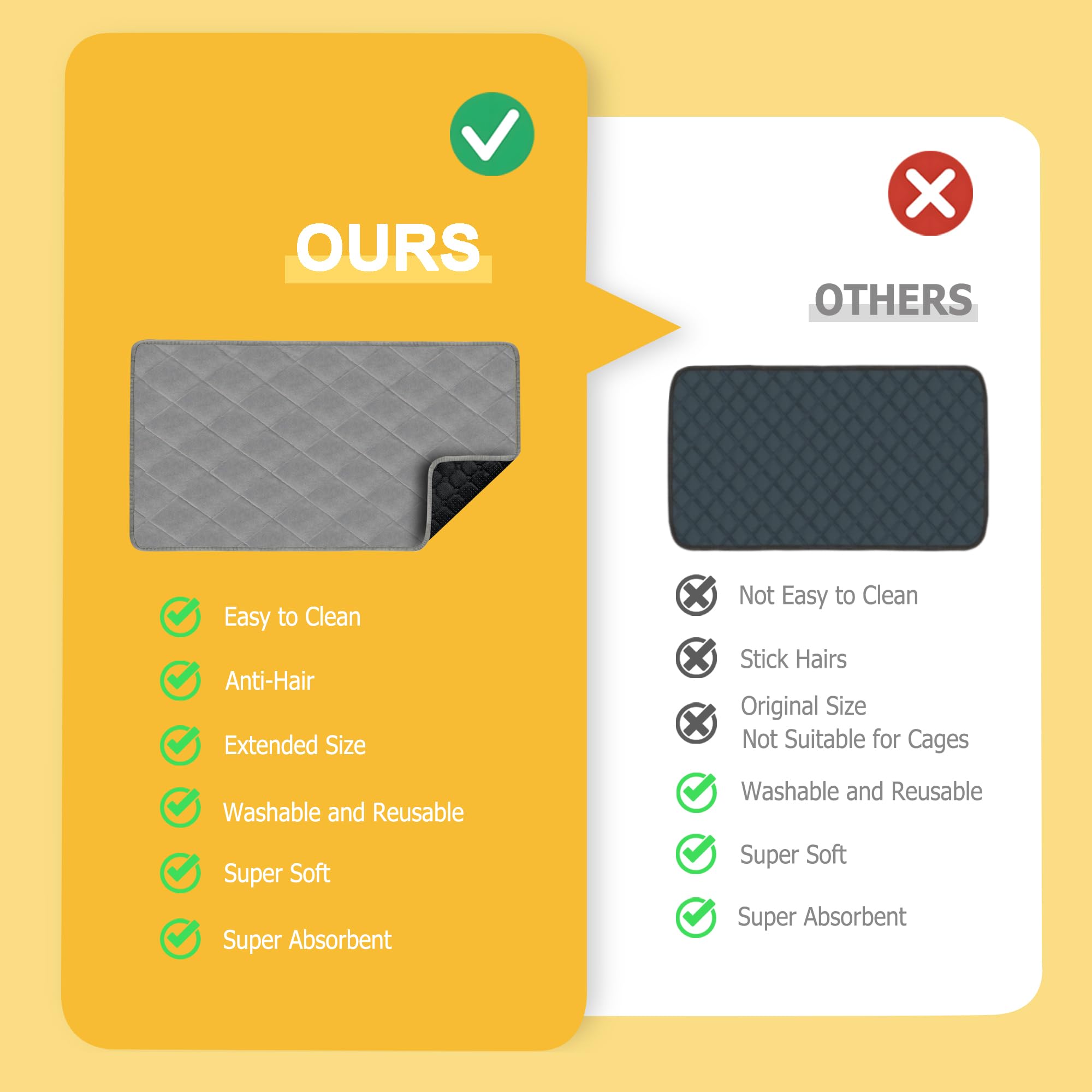 Washable Dog Pee Pads Extra Large, Guinea Pig Fleece Bedding, 36X41In 2Pack, Waterproof Reusable & Super Absorbent Guinea Pig Ca