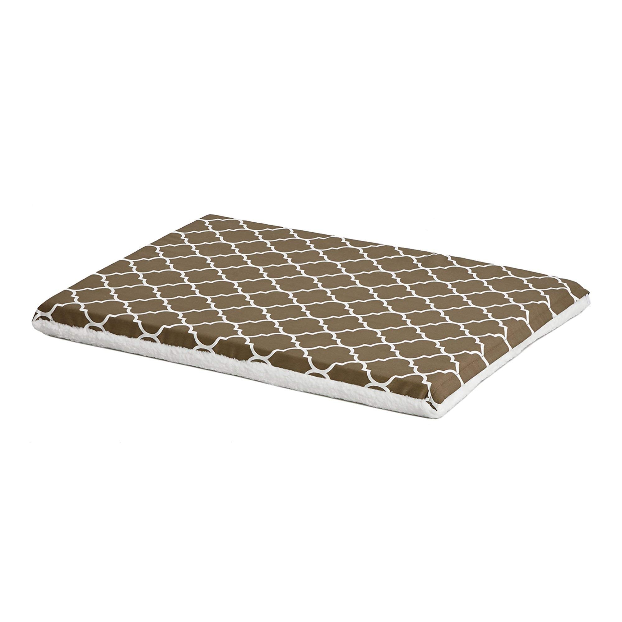 Midwest Homes For Pets Quiet Time Teflon Defender Dog Beds; Pet Beds Designed To Fit Folding Metal Dog Crates, Brown & White Geometric Pattern, 30-Inch