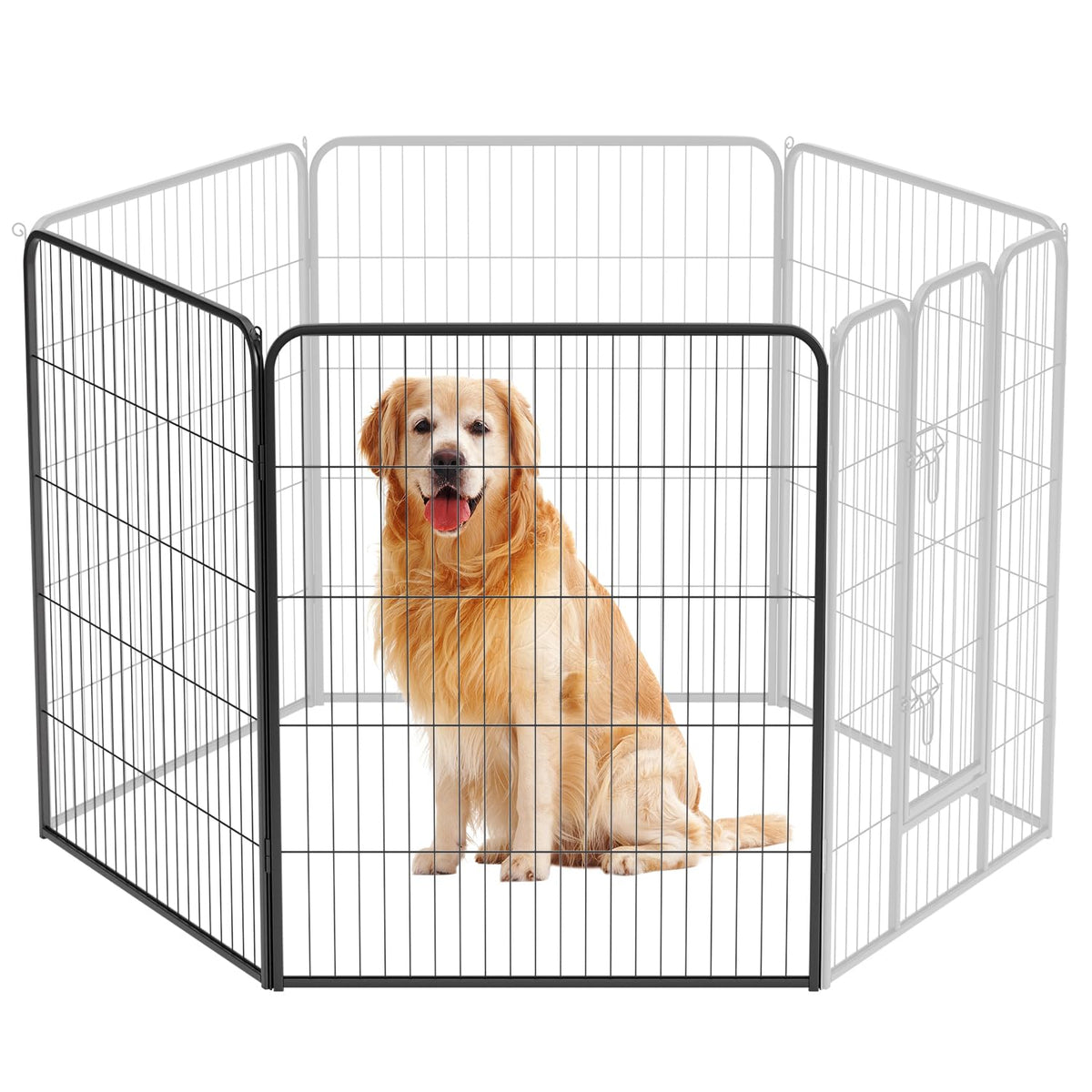 Bestpet Dog Playpen Indoor 40 Inch Height 2 Panels Dog Pen For Medium And Large Dogs, Exercise Pen Pet Dog Fence With Doors Pet 