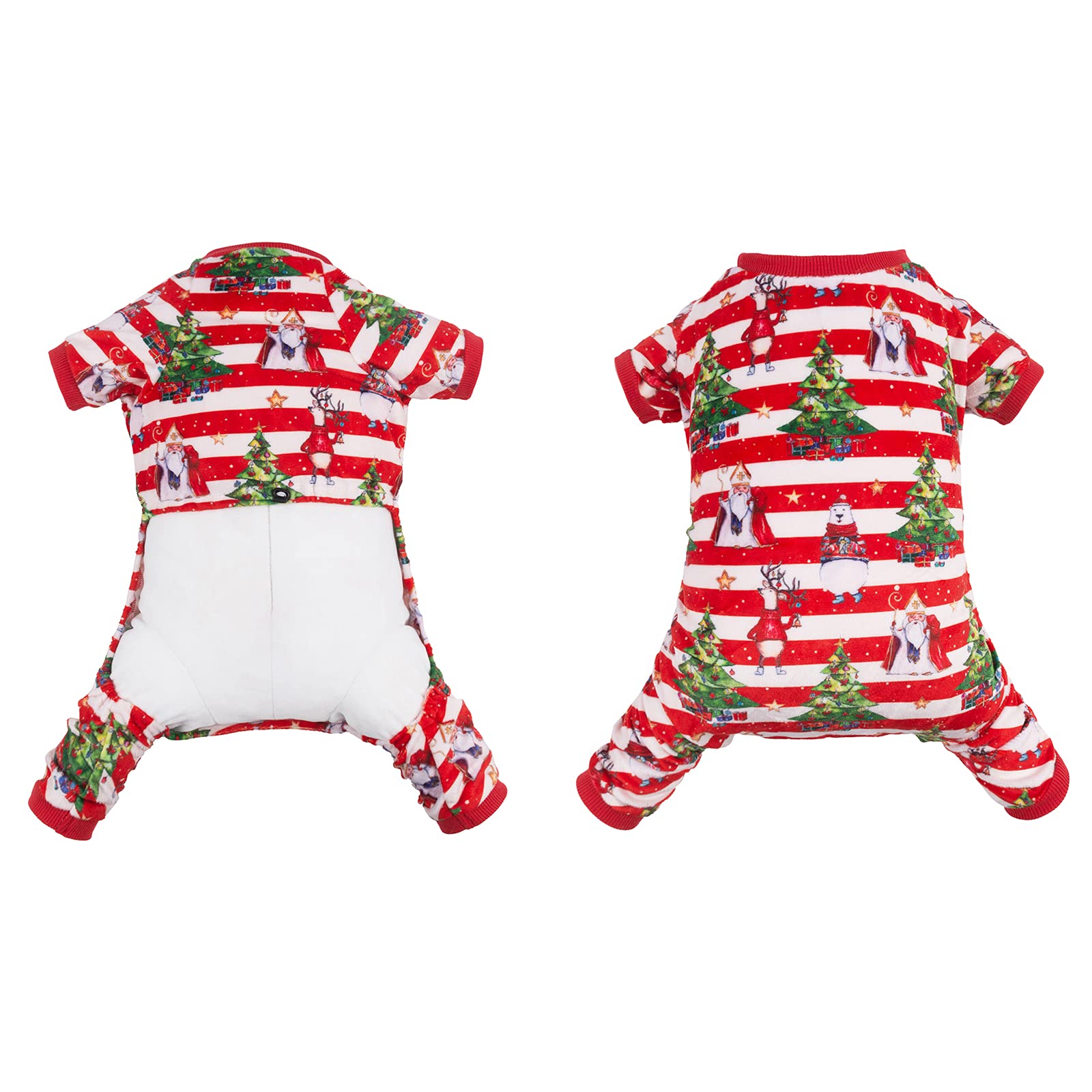 Cutebone Christmas Dog Pajamas Shirt Winter Holiday Cute Pjs Pet Clothes Bodysuit For Doggie Onesies P186S
