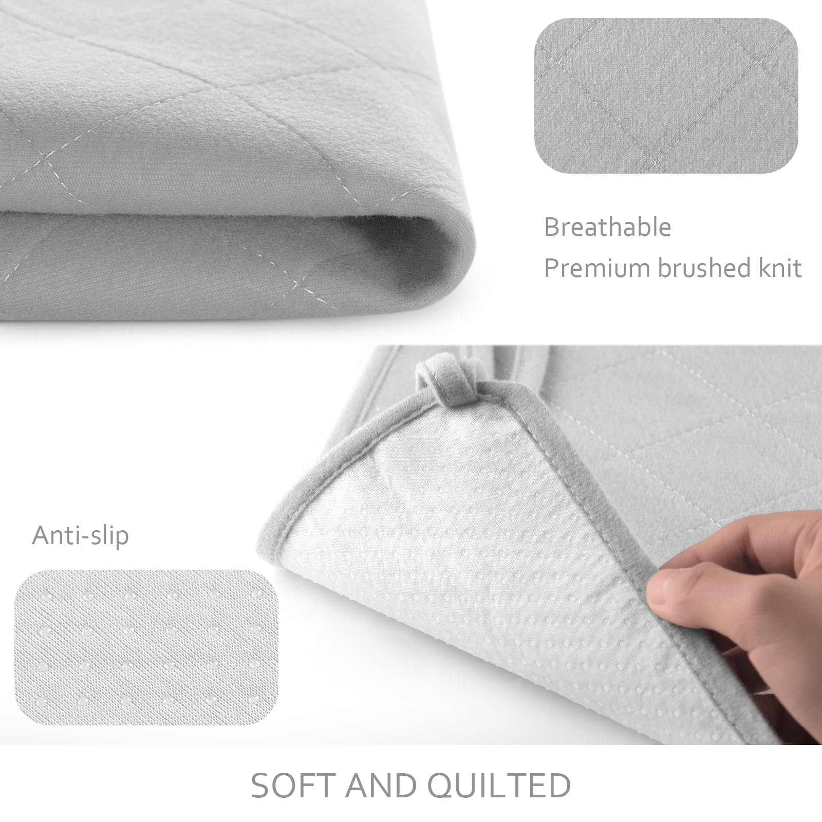 Waterproof Dog Crate Mat With Rope 2 Pack (24X18), Washable Pee Pads For Dogs, Non-Slip Training Pads For Dogs, Fits 24 Inch Dog