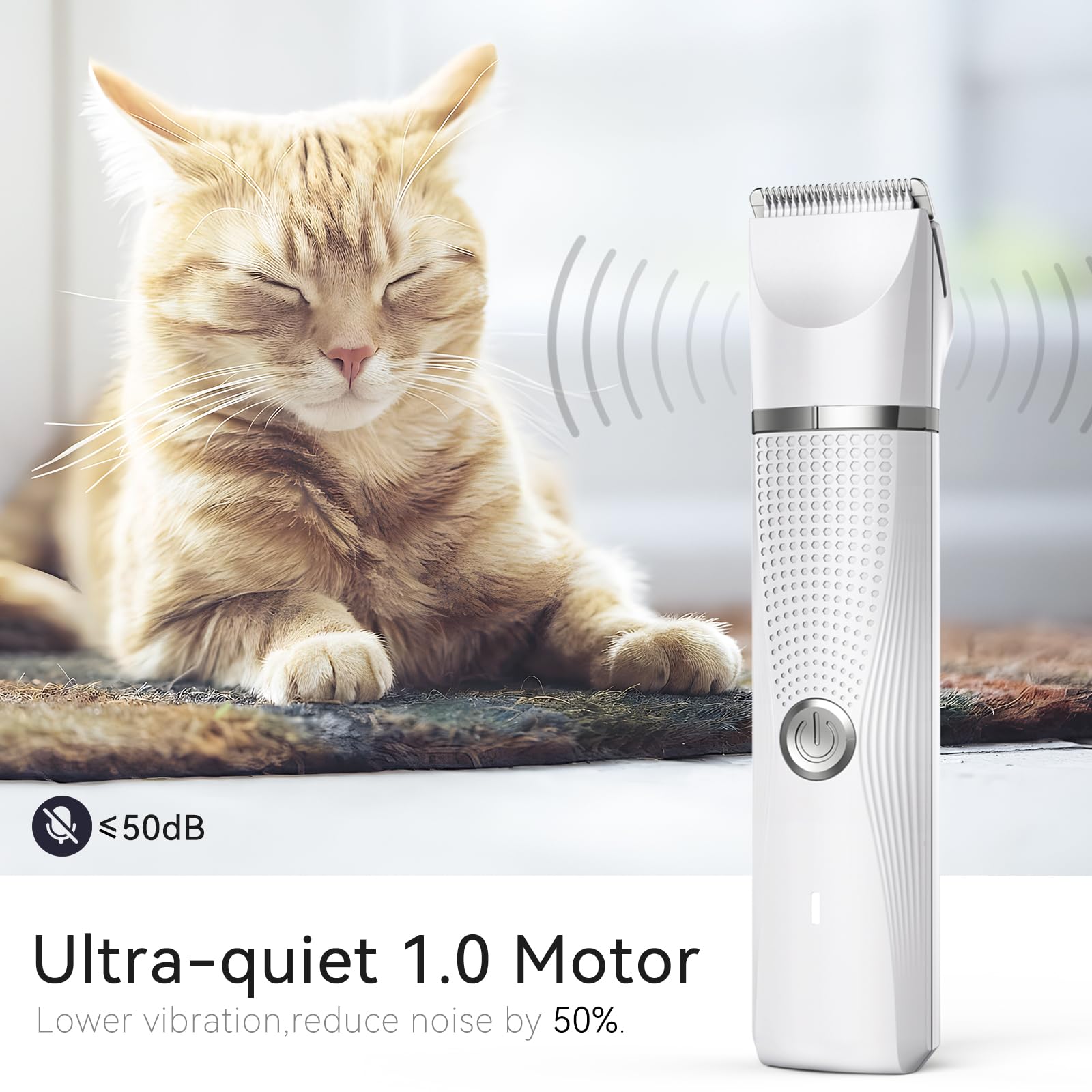 Bautrium Cat Grooming Clippers Kit With Paw Trimmer, 3 In 1 Electric Pet Hair Trimmer Supplies For Thick Matted Hair, Heavy Coat