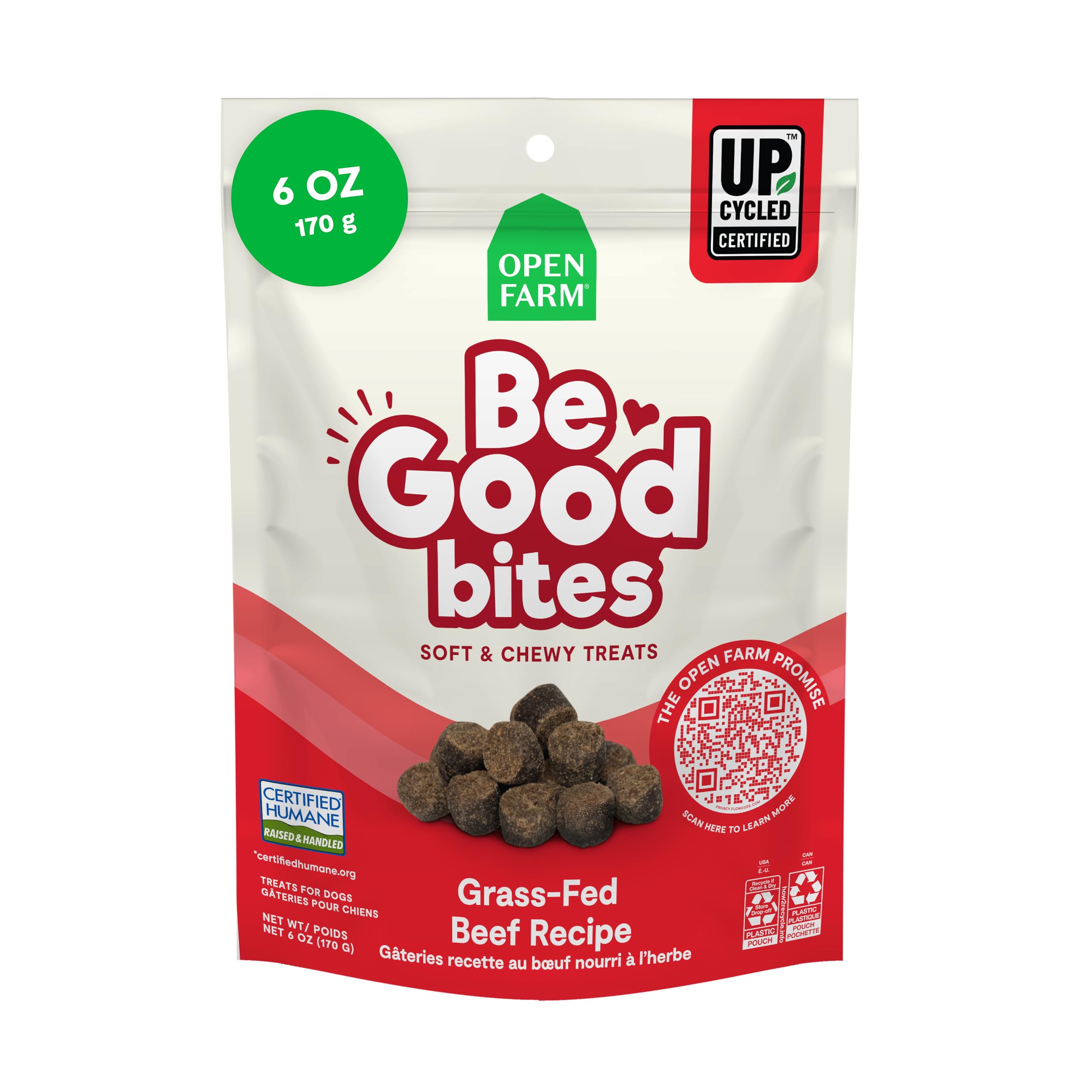 Open Farm, Be Good Bites, Soft Dog Training Treats, Small & Chewy, Made with Ethically & Sustainably Sourced Ingredients, Non-GM