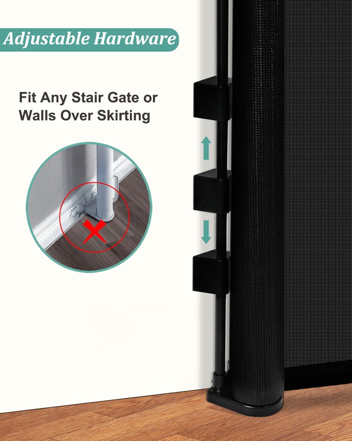 Upgrade 71' Retractable Baby Gates With Reinforced Strip Design To Prevent Crawling Through, 42' Tall Retractable Gate For Baby And Pet, 6 Ft Baby Gates For Stairs, Doorways, Hallways