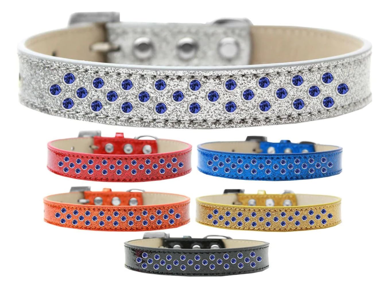 Dog, Puppy & Pet Ice Cream Collar, Blue Crystal Rimsets Sprinkles Blue 16