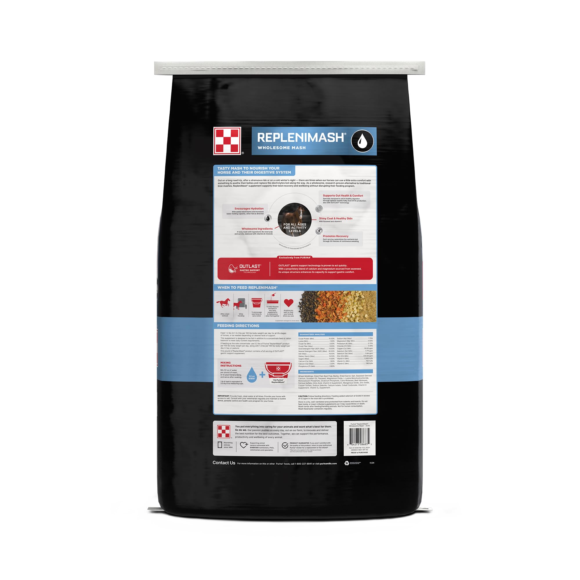 Purina | RepleniMash Product | for Horse Recovery | 25 Pound (25 LB)