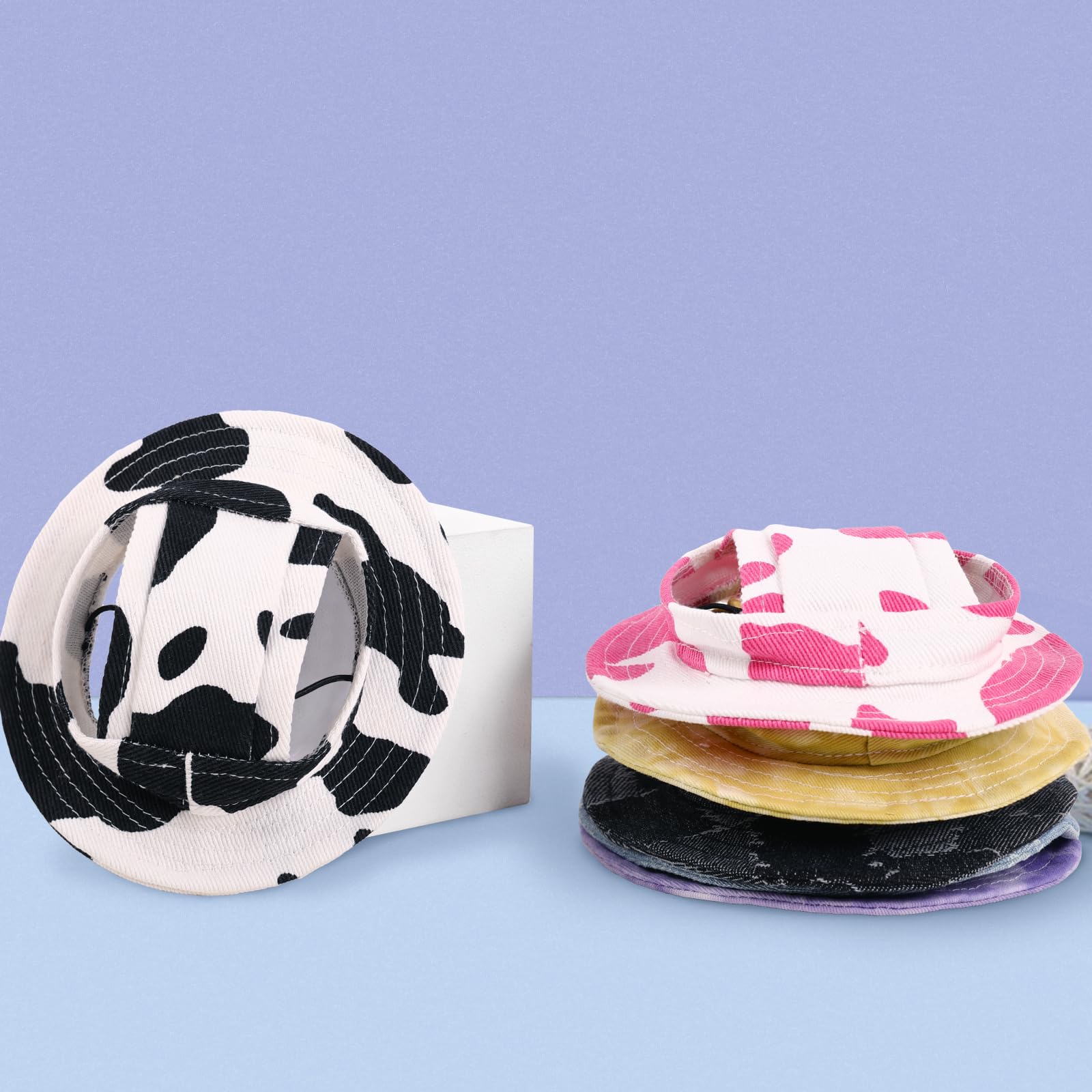 Qbleev Cat Hats For Cats Only, Sphynx Hat With Ear Hole, Hairless Cat Cowboy Hats For Birthday Party Halloween, Kitten Headwear