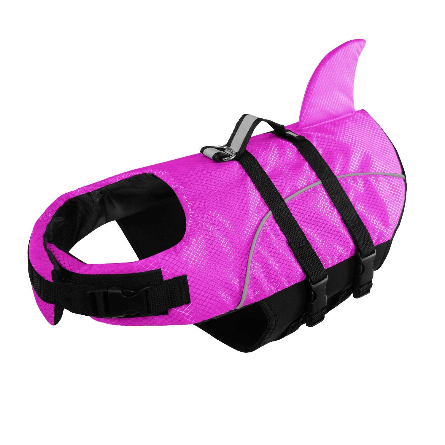 Ripstop Dog Life Jacket Shark Life Vest For Dogs, Safety Lifesaver With High Buoyancy And Lift Handle For Small And Medium Breeds(Rose Red M)